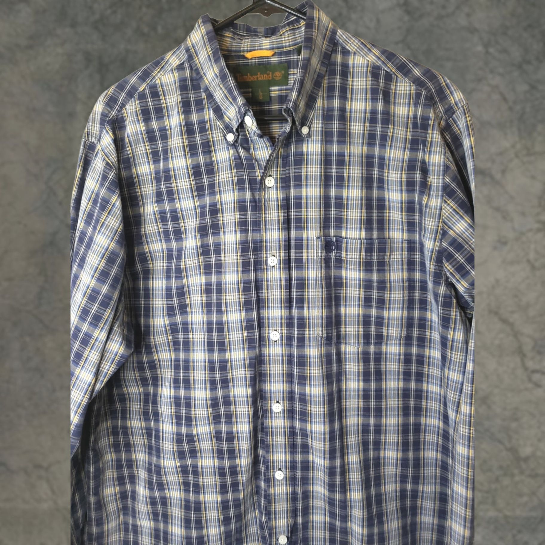 Timberland Timberland Shirt Mens Large Plaid Blue Button-Front Long-Sleeve Size US L / EU 52-54 / 3 - 1 Thumbnail