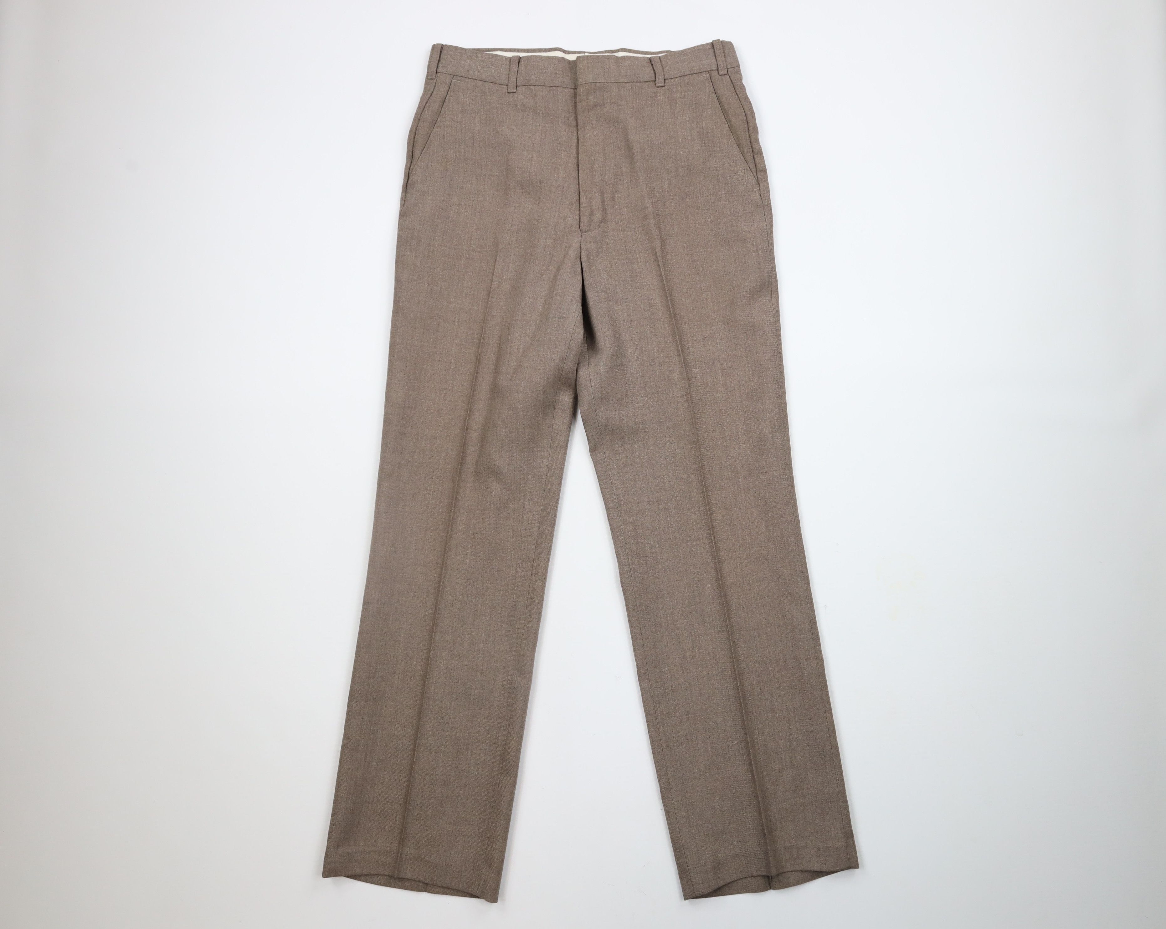 Vintage Vintage 70s Streetwear Knit Wide Leg Chinos Pants Brown Size US 30 / EU 46 - 1 Thumbnail
