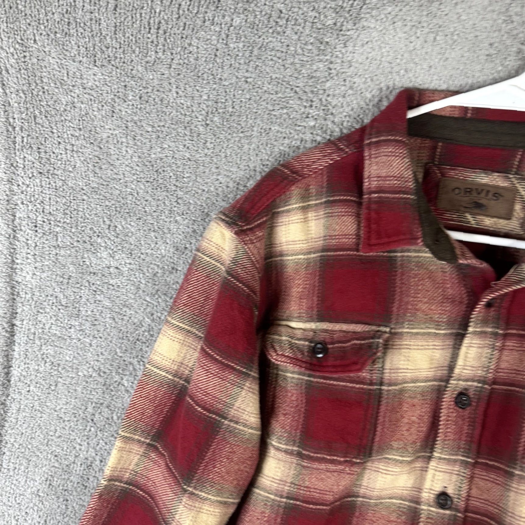 Orvis Orvis Shirt Mens XL Red Plaid Flannel Button Front Long Sleeve Pockets Outdoor Size US XL / EU 56 / 4 - 5 Thumbnail