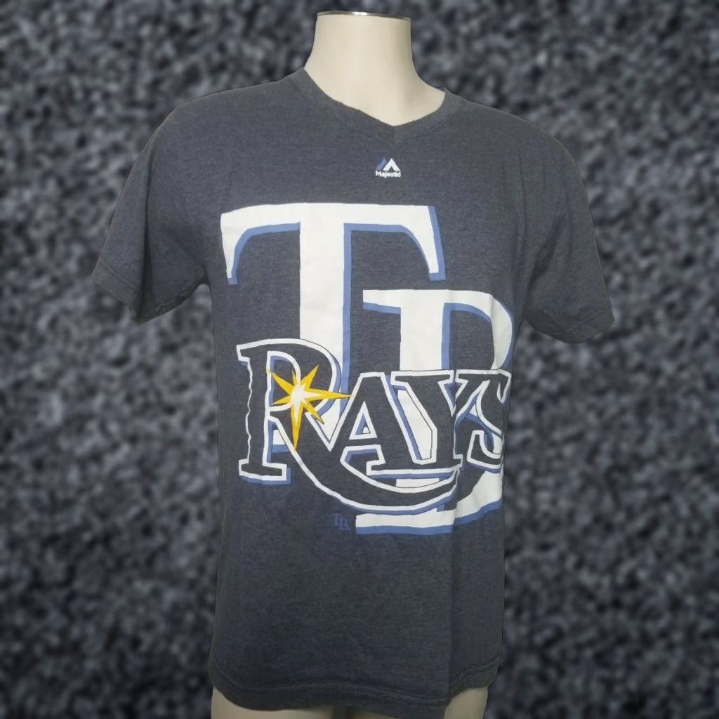 Spell Majestic Tampa Bay Devil Rays AL Baseball Spell Out T Shirt Mens M Navy Blue Cotton Blend Graphic Tee Short Sleeve Crew Neck Boys or Mens? Size US M / EU 48-50 / 2 - 1 Thumbnail
