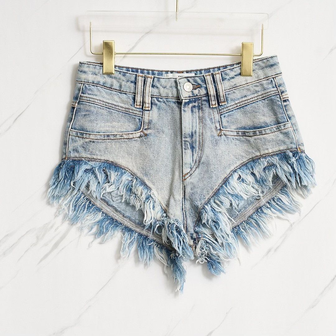 Isabel Marant Etoile Isabel Marant Etoile Women's Fringe Denim Shorts Size 36" / US 14 / IT 50 - 1 Thumbnail