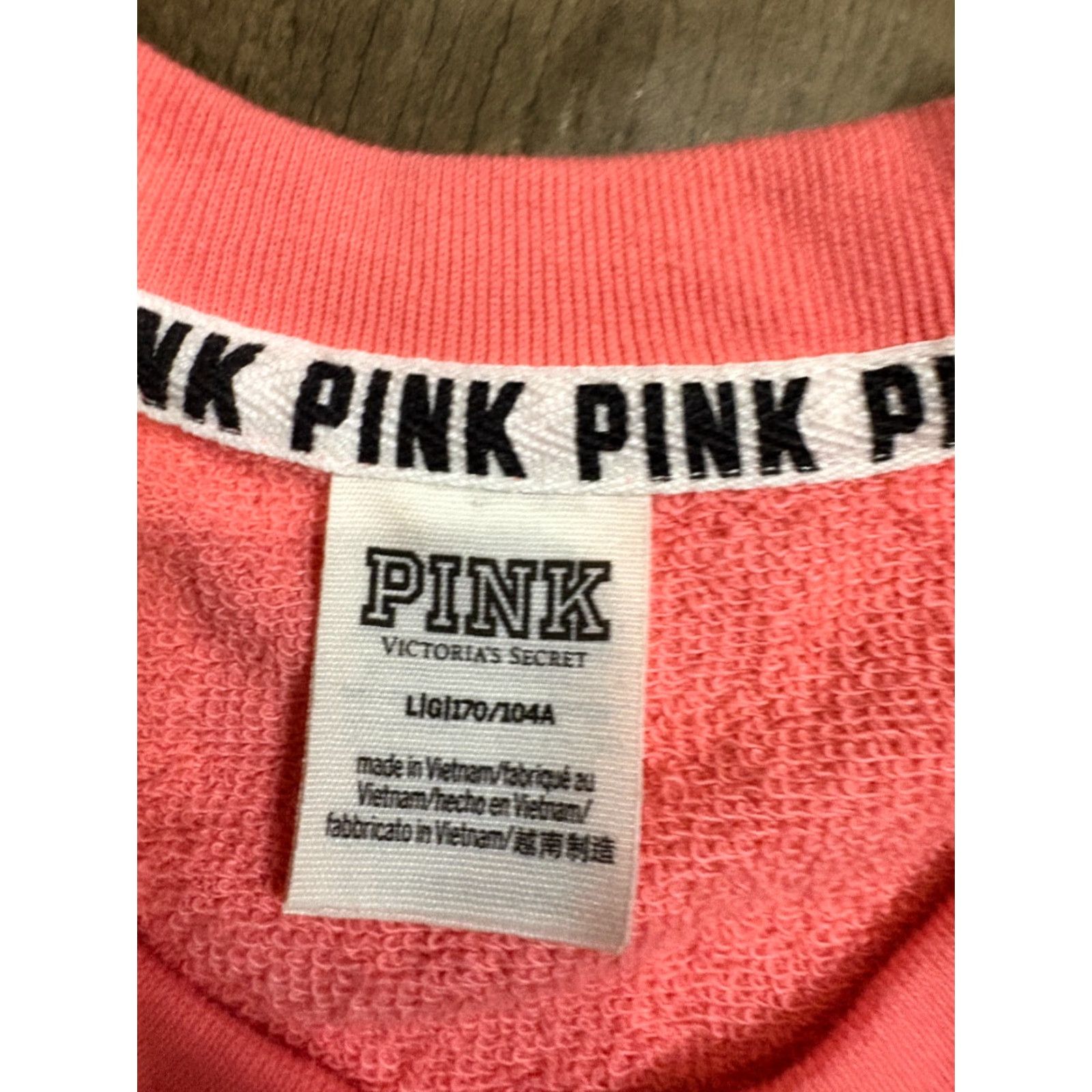 Victoria's Secret Victoria Secret PINK Women Sweater Large Cropped Pink Sweatshirt Pullover Womens Size L / US 10 / IT 46 - 4 Thumbnail