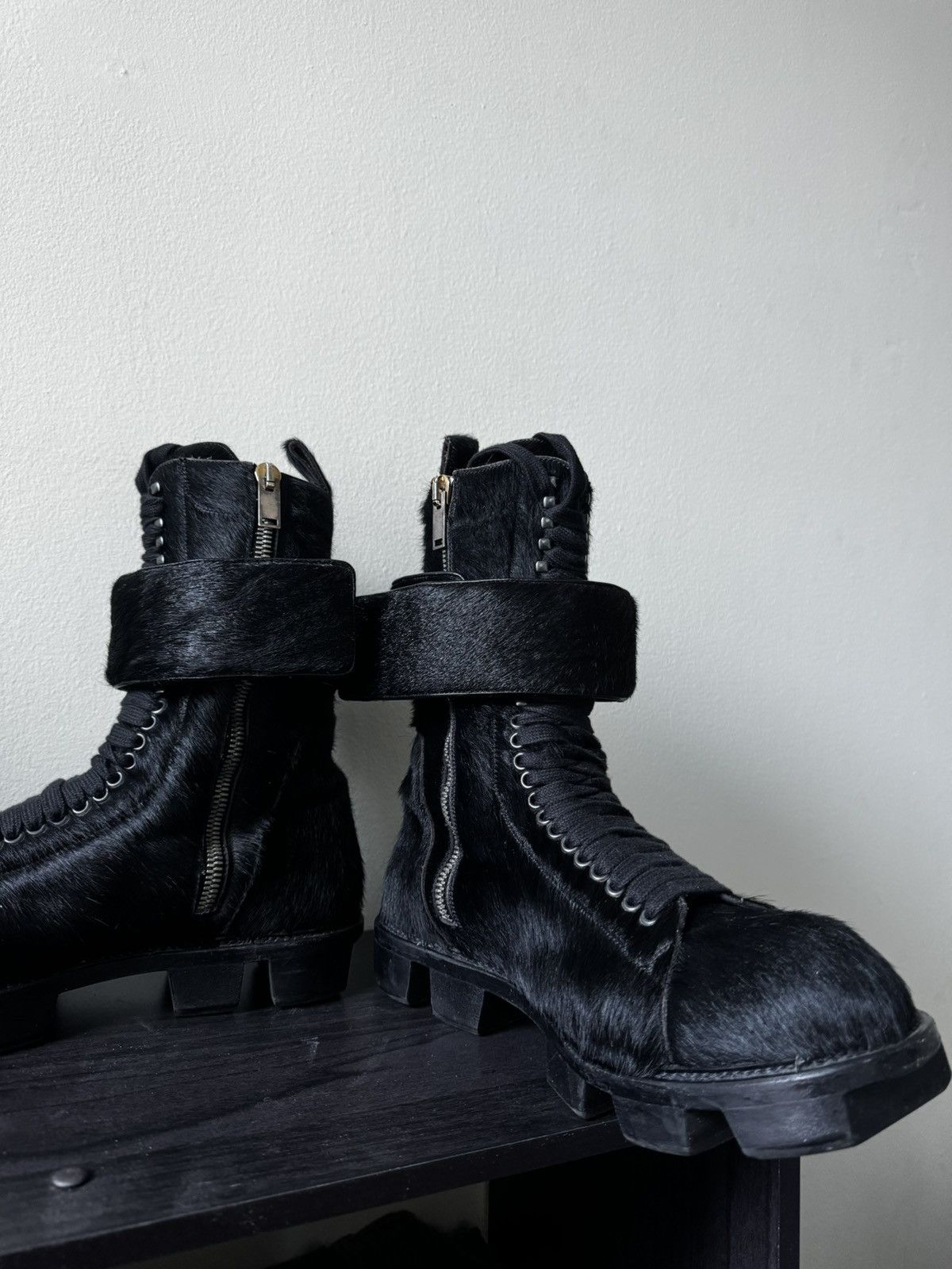 Rick Owens FW13 Rick Owens Ponyhair Plinth Boots Runway Size US 10 / EU 43 - 5 Thumbnail