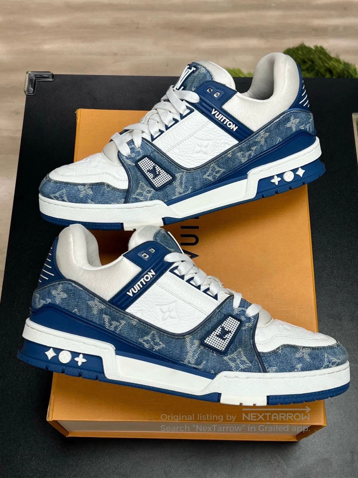 Louis Vuitton lv trainer blue and white sneakers uk8.5. Size US 8.5 / EU 41-42 - 5 Thumbnail