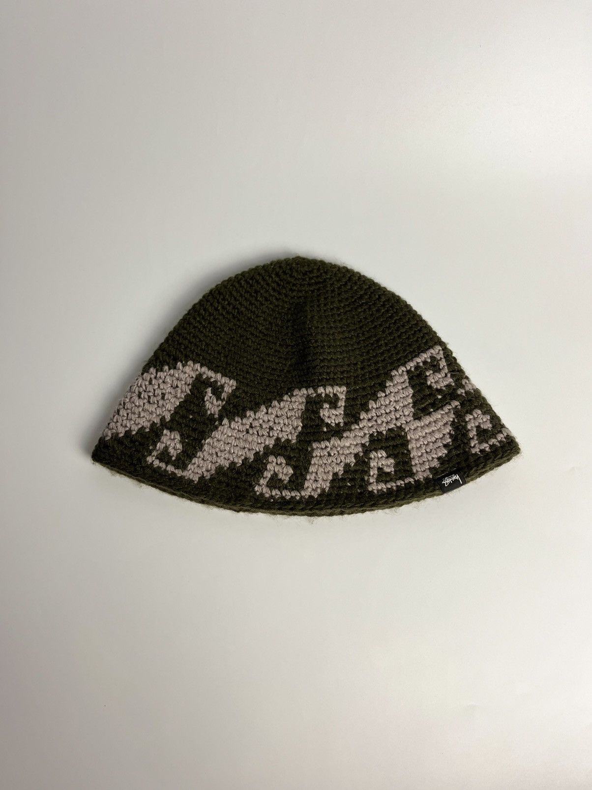 Stussy Waves Knit Bucket Hat - Olive
