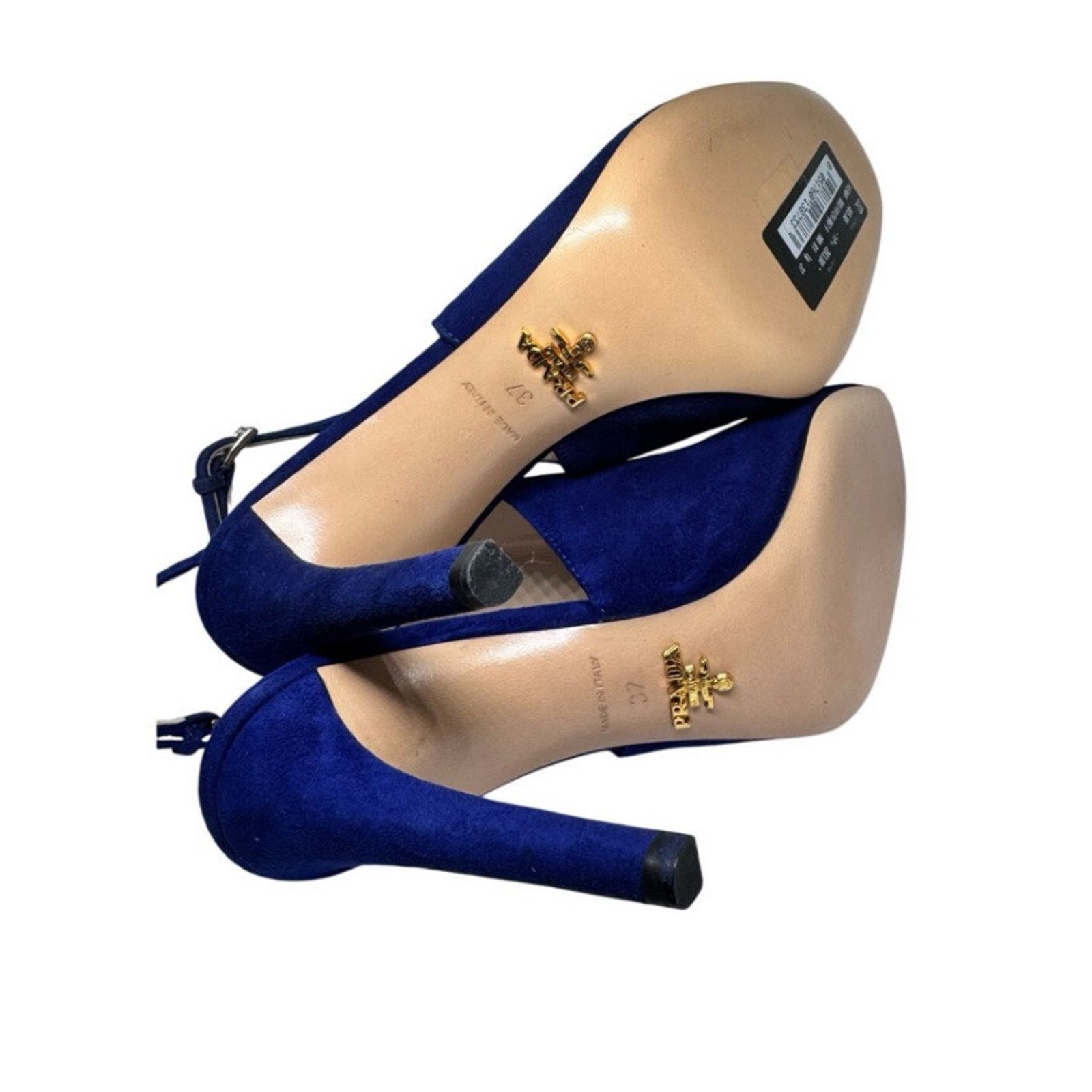 Miu Miu PRADA NAVY BLUE SUEDE MULE ANKLE HIGH HEEL SHOES 37 7 Size US 7 / IT 37 - 5 Thumbnail