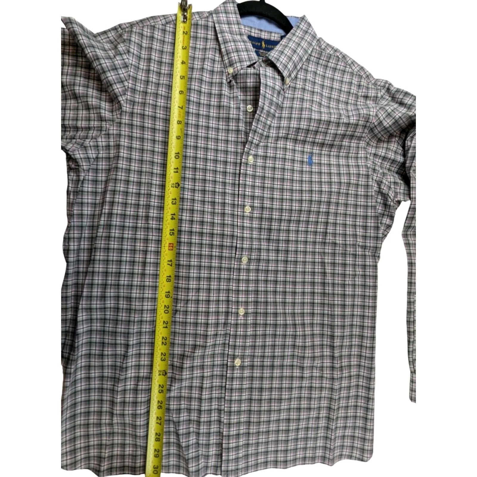 Ralph Lauren Ralph Lauren Mens Button-Down Shirt Plaid Gray Pink L/S Embroidered Logo Pony Casual Formal Size US L / EU 52-54 / 3 - 7 Thumbnail