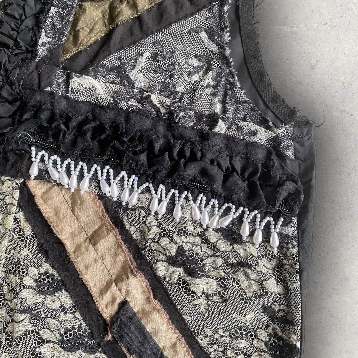 Tricot Comme des Garcons Lace Applique Union Jack Flag Blouse Size M / US 6-8 / IT 42-44 - 3 Thumbnail