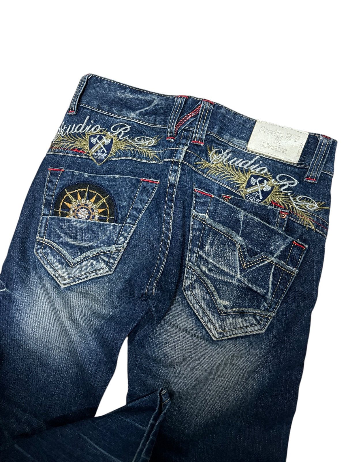 Japanese Brand Y2K Studio R.P Red Pepper Flare Denim Jeans Size 28" / US 6 / IT 42 - 3 Thumbnail