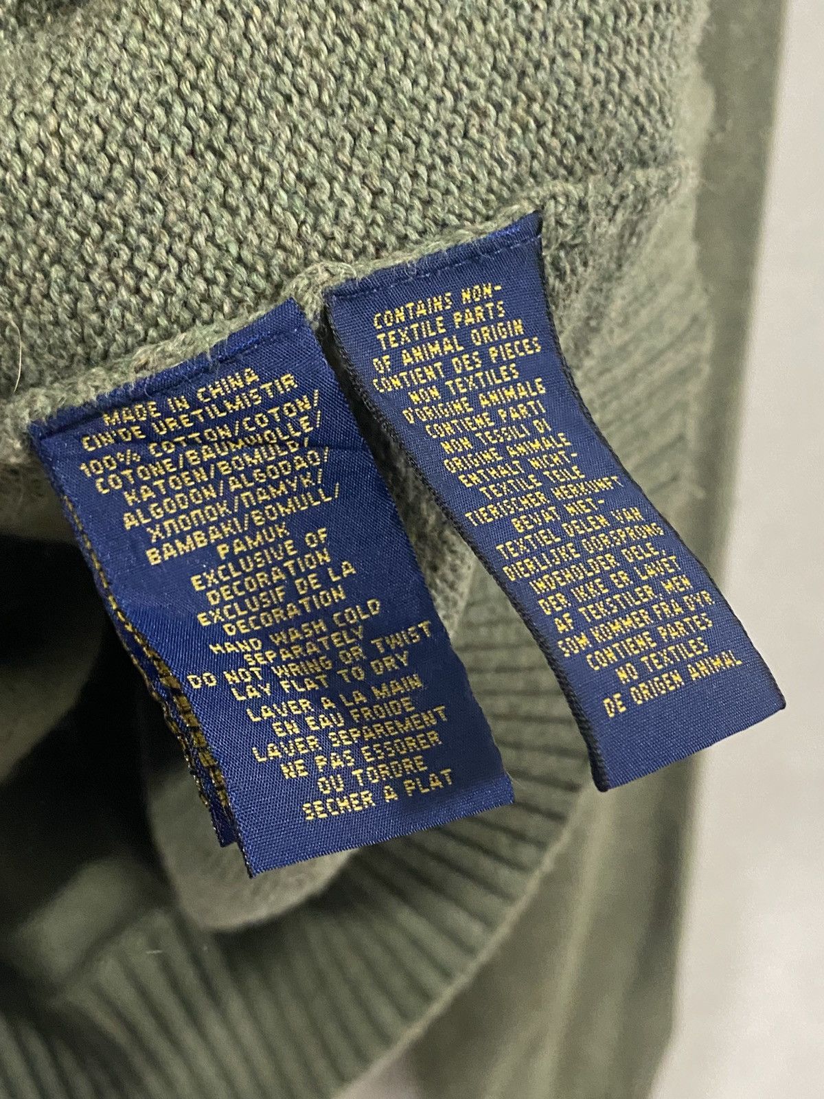 Polo Ralph Lauren Polo Ralph Lauren Green Knitted 1/4 zip Sweater Size: L Size US L / EU 52-54 / 3 - 6 Thumbnail