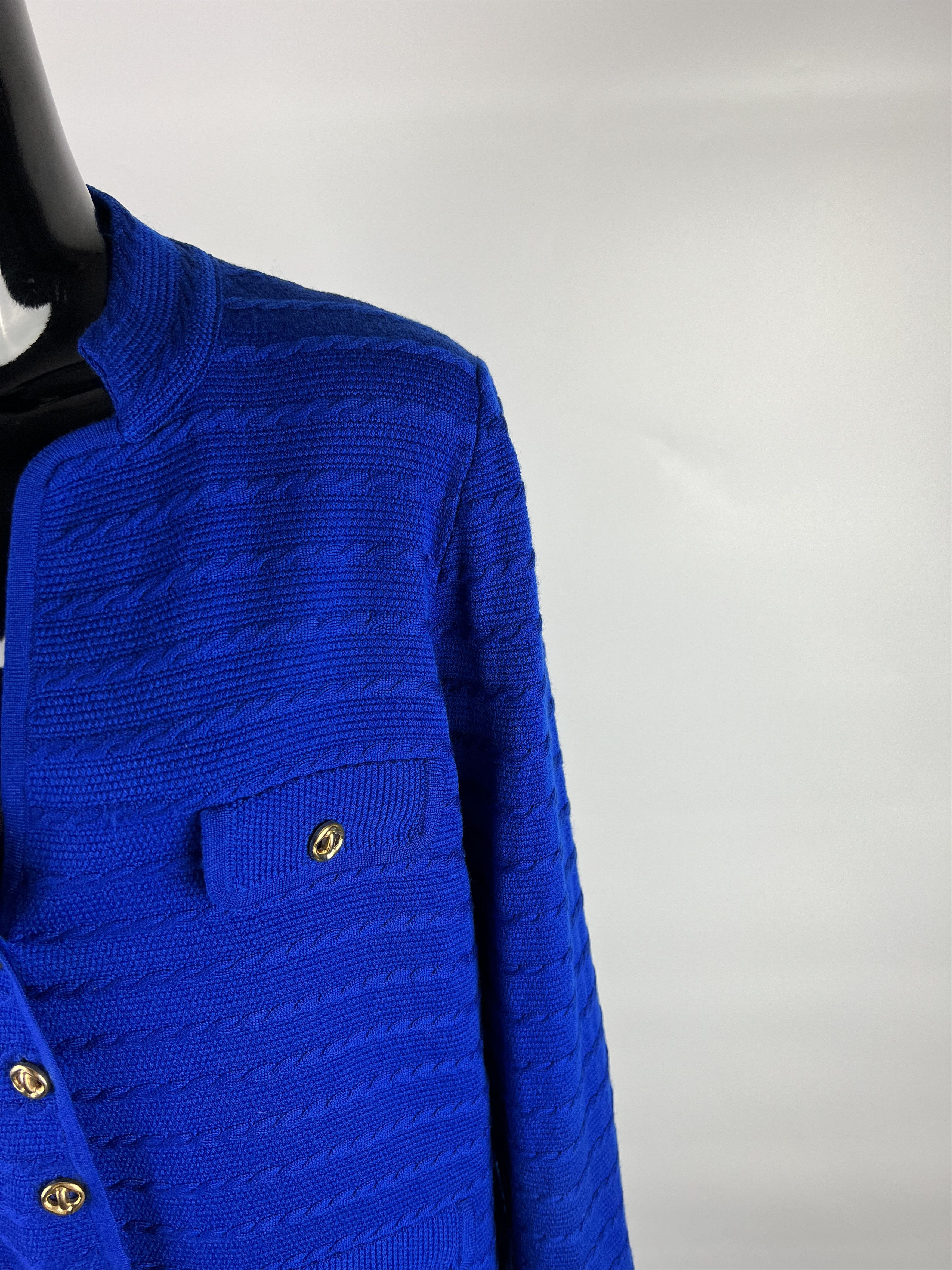 Other Luisa Spagnoli Blue 100% Wool Cardigan Size XL Size XL / US 12-14 / IT 48-50 - 5 Thumbnail