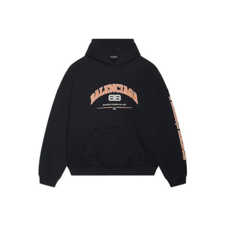 Balenciaga Balenciaga Black Logo Print Hoodie for Men Size US L / EU 52-54 / 3 - 1 Thumbnail