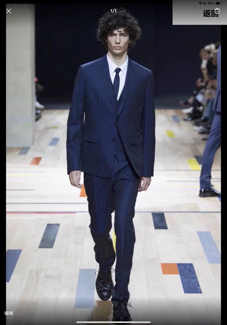 Dior Dior 15ss striped stitching wool cover suit 2501-Nextarrow Size 48R - 9 Thumbnail