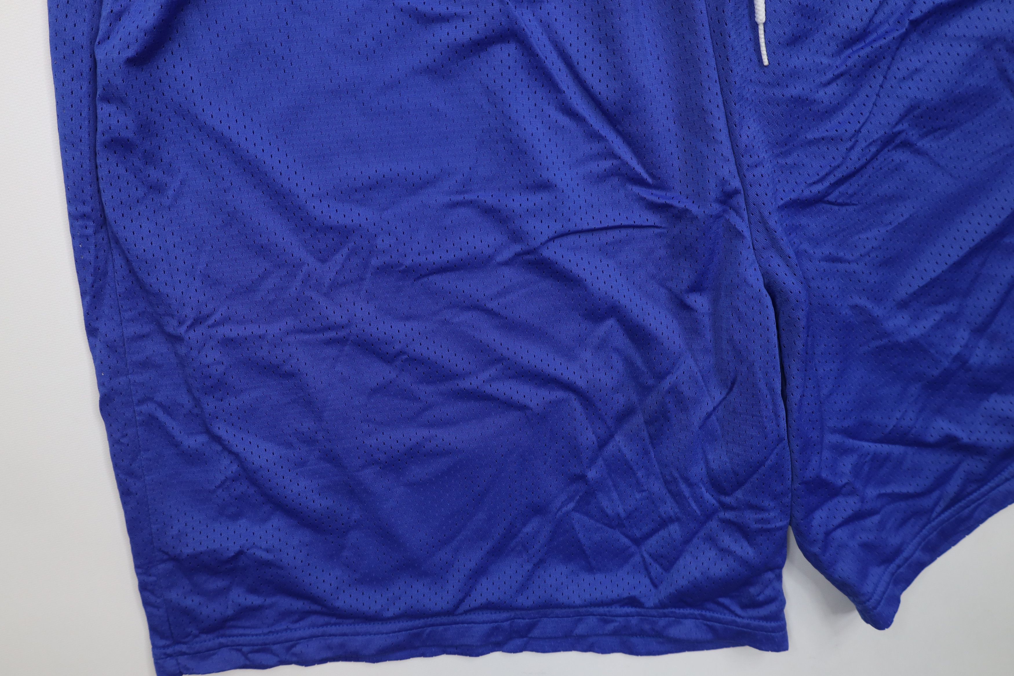 Nike × Vintage Vintage Y2K Nike Swoosh Above Knee Mesh Shorts Royal Blue Size US 36 / EU 52 - 6 Thumbnail