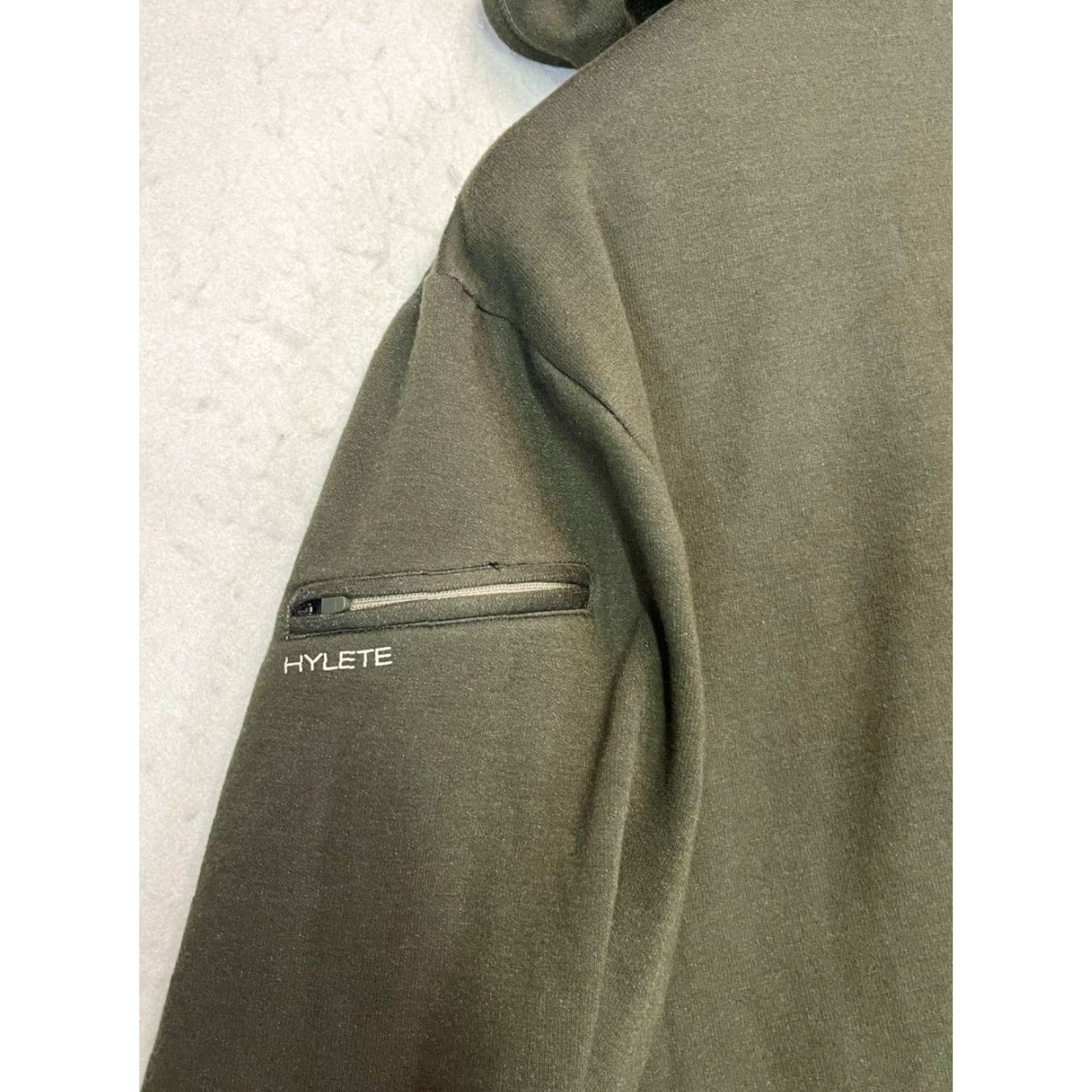 Vintage Hylete Hoodie Full Zip Olive Men XL Sweatshirt Jacket Hooded Pockets Stretch Brown Size US XL / EU 56 / 4 - 6 Thumbnail