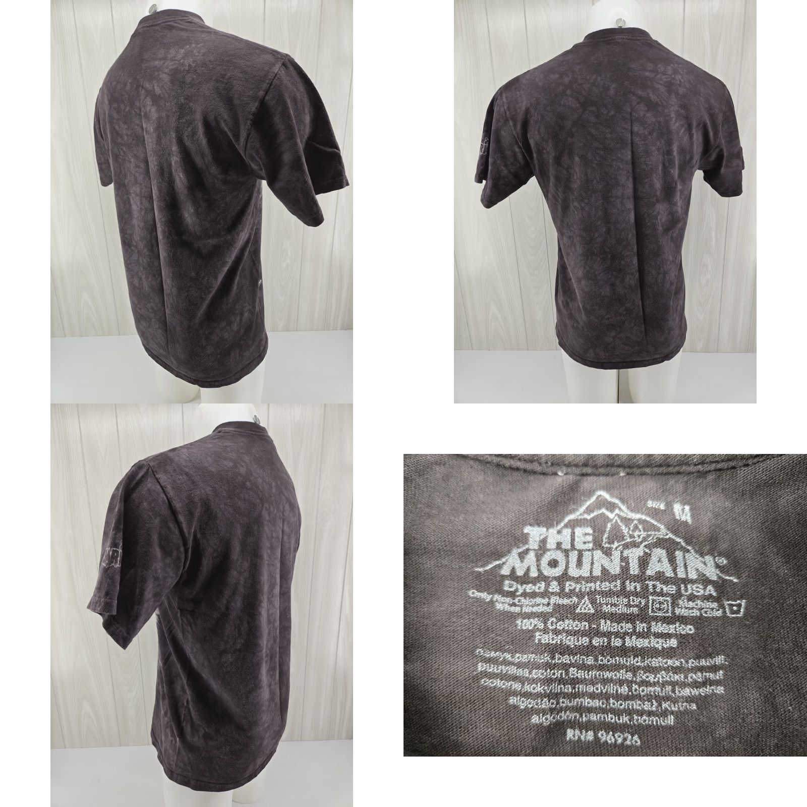 The Mountain VINTAGE The Mountain Black Tiger Tie Dye T Shirt M Mens Short Sleeve Crew Neck Cotton Size US M / EU 48-50 / 2 - 8 Thumbnail