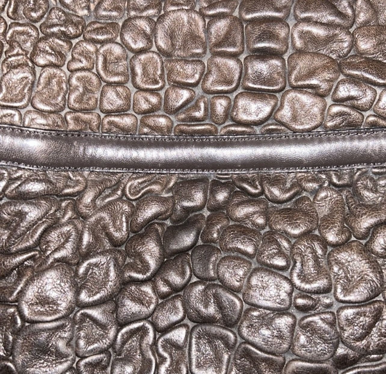 Fendi FENDI Bubble Calfskin Leather Large Chef Shopper Tote Brown Size ONE SIZE - 8 Thumbnail