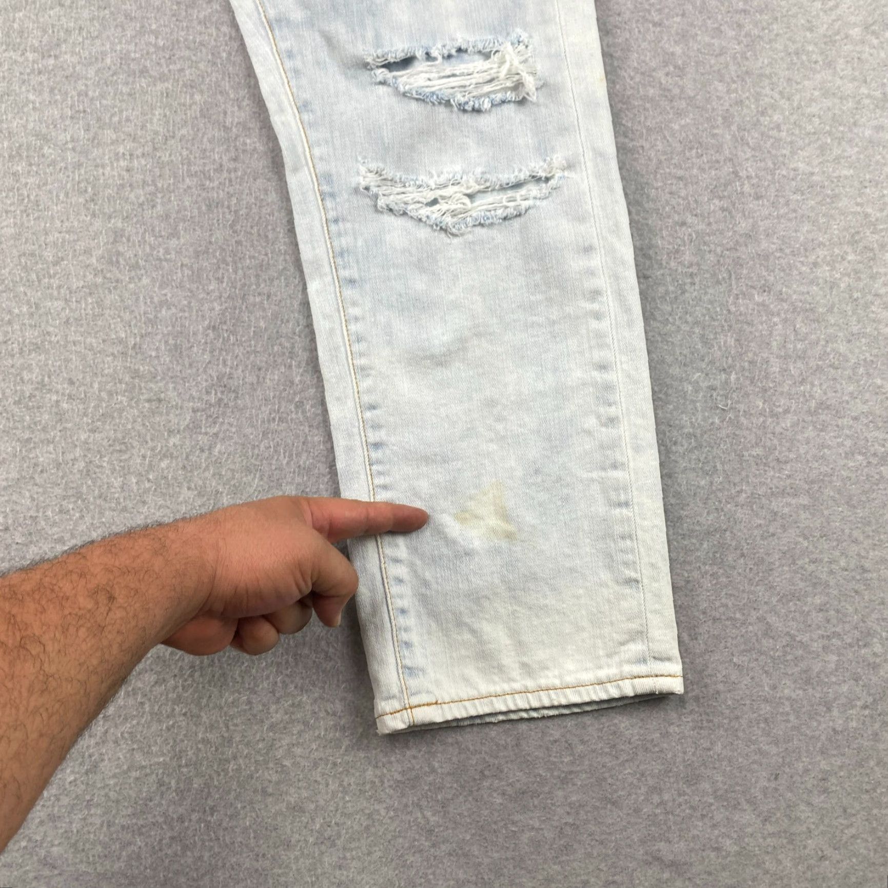 Vintage VINTAGE Pilcro and the Letterpress Hyphen Jeans Womens 29 Blue Acid Wash Distress Denim Size 29" - 4 Thumbnail