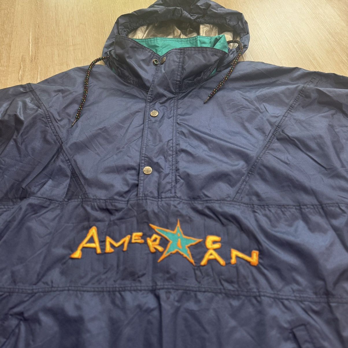 Vintage Vintage Team American 1/2 Zip Pullover Windbreaker Hooded Size US M / EU 48-50 / 2 - 7 Thumbnail