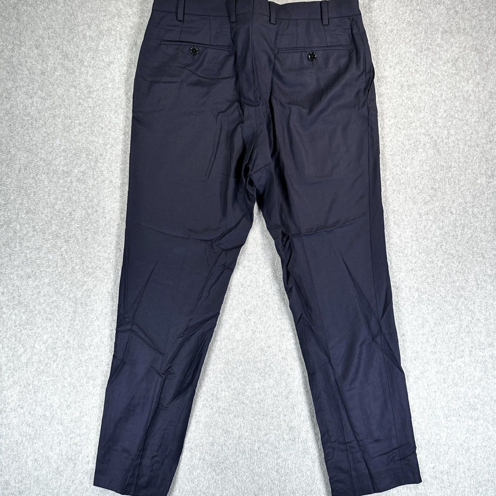 Vintage Indochino Dress Pants Mens 34x32 Blue Wool Cashmere Flat Front Tapered Leg Size US 34 / EU 50 - 7 Thumbnail