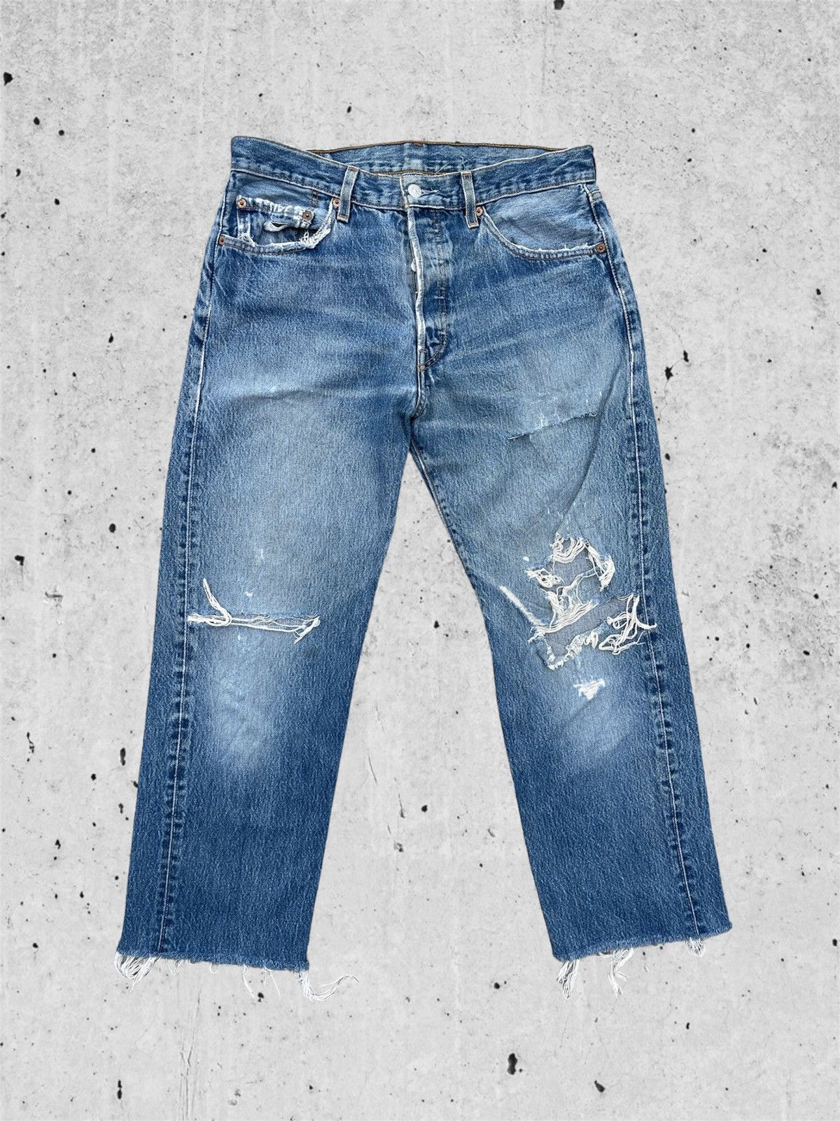 Levi's 🔥 Levi's 501 Distressed Denim Vintage W33🔥 Size US 33 - 2 Thumbnail