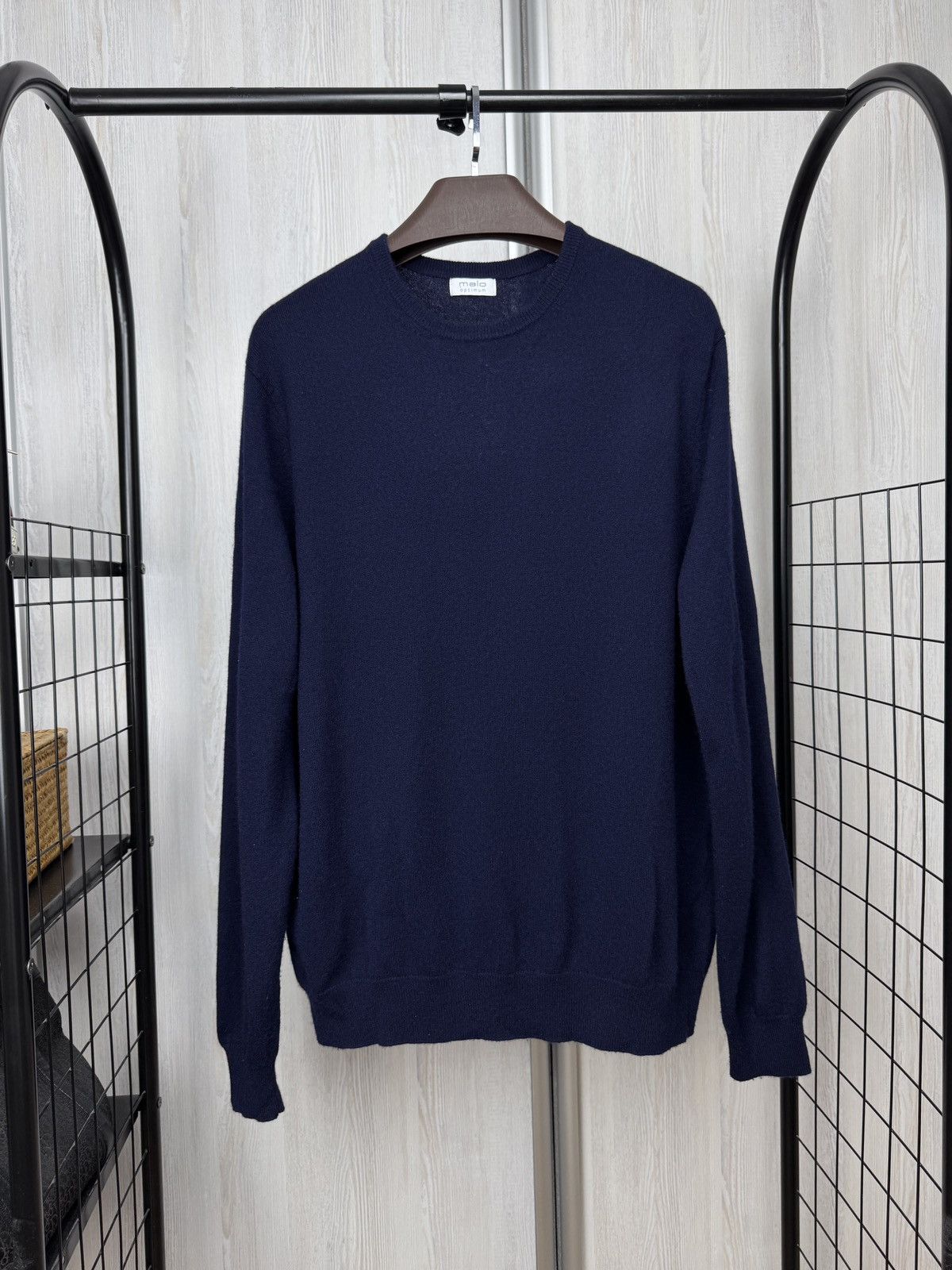 Malo Malo Optimum wool cashmere navy blue sweater Size US XL / EU 56 / 4 - 2 Thumbnail