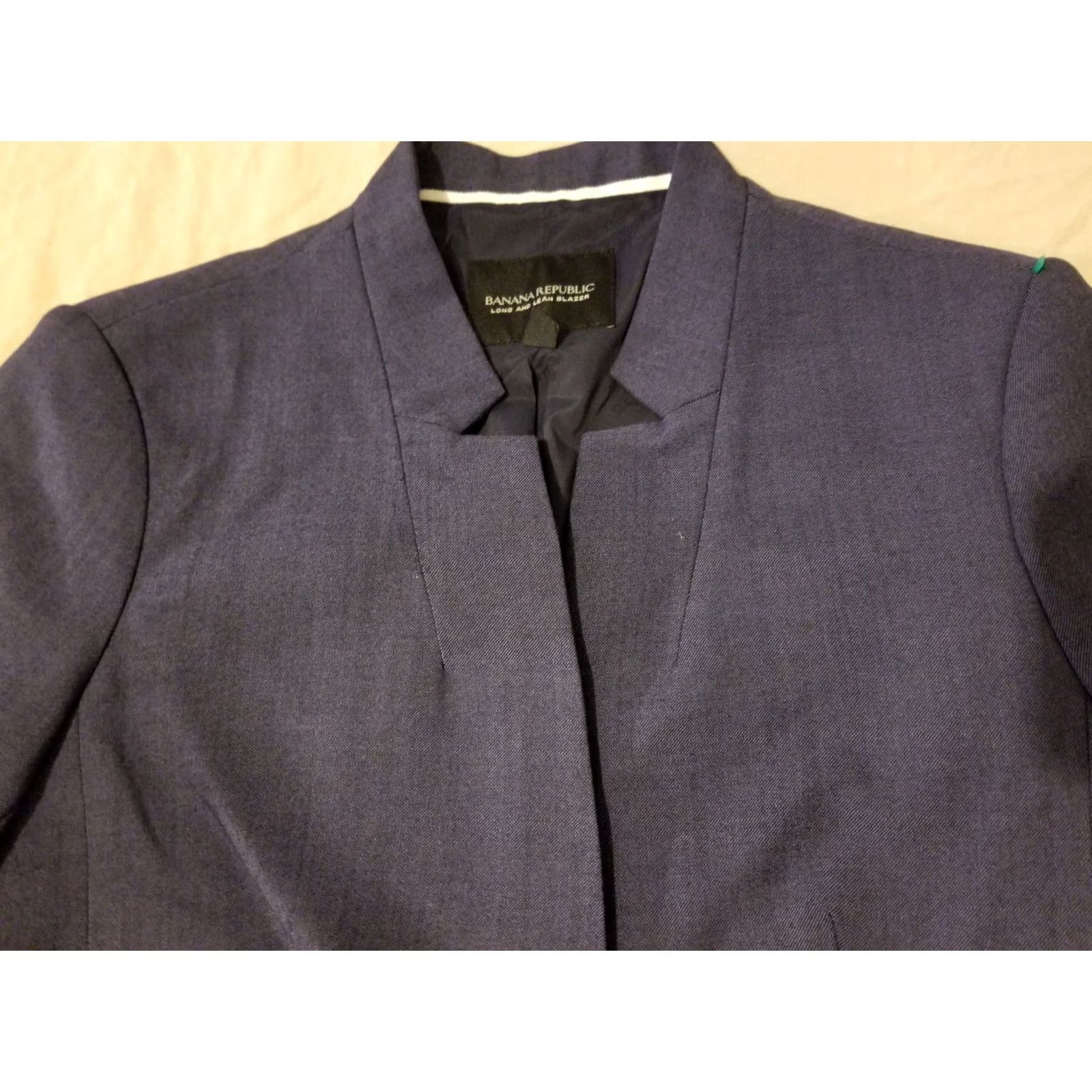 Banana Republic Banana Republic Womens Blazer Jacket 0 Navy Blue Wool Size XS / US 0-2 / IT 36-38 - 2 Thumbnail