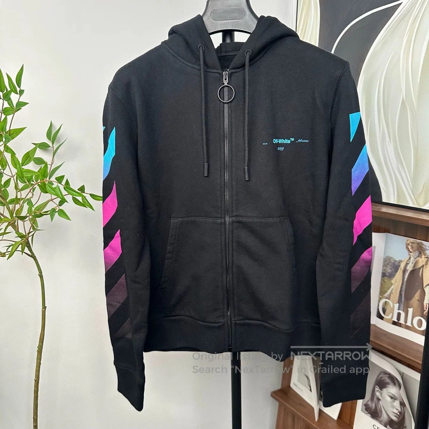 Off-White off white rainbow gradient zip-up hoodie. Size US XS / EU 42 / 0 - 2 Thumbnail