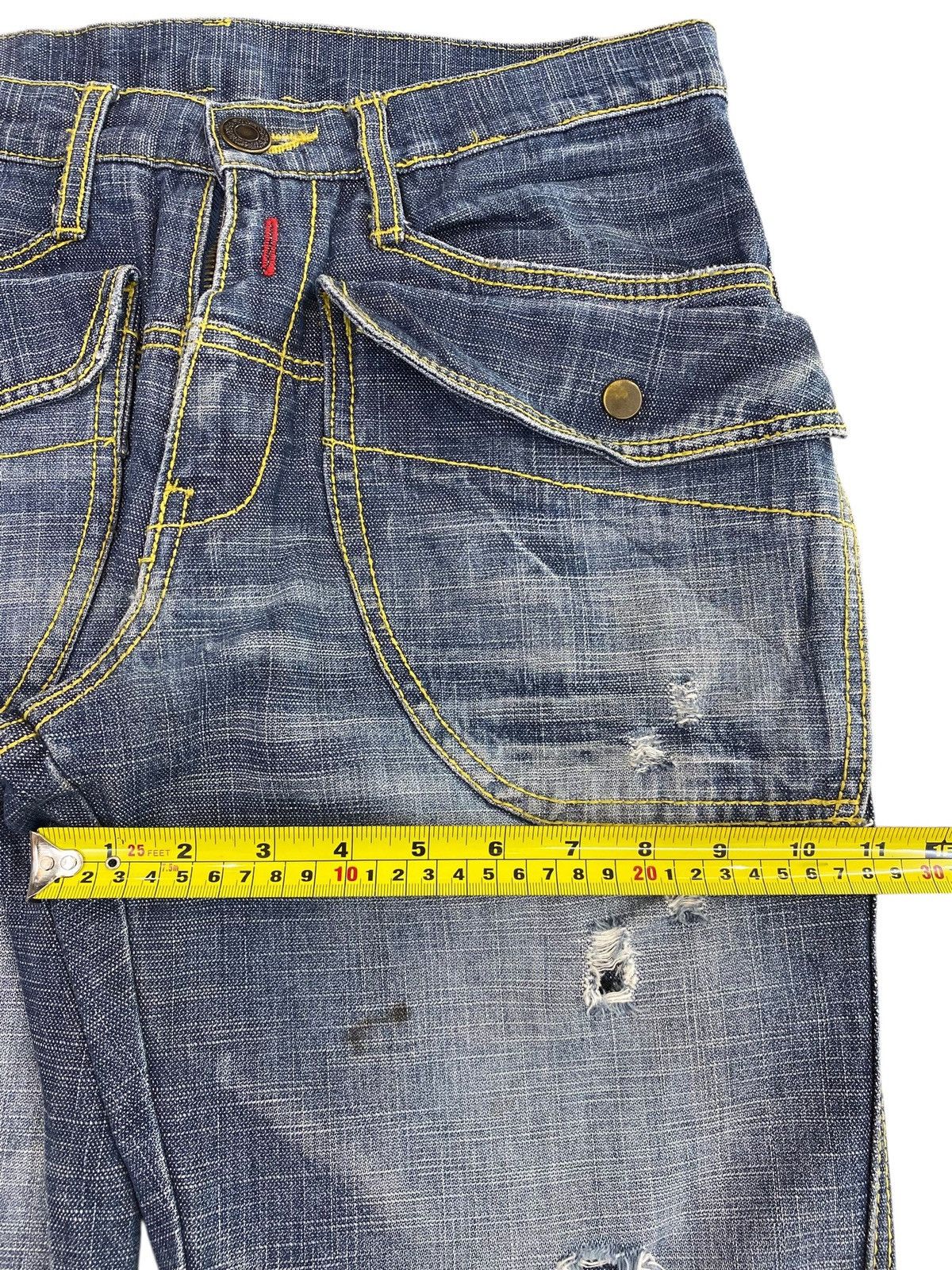 Japanese Brand Monsteat Distressed Flap Pocket Blue Jeans Size US 31 - 7 Thumbnail