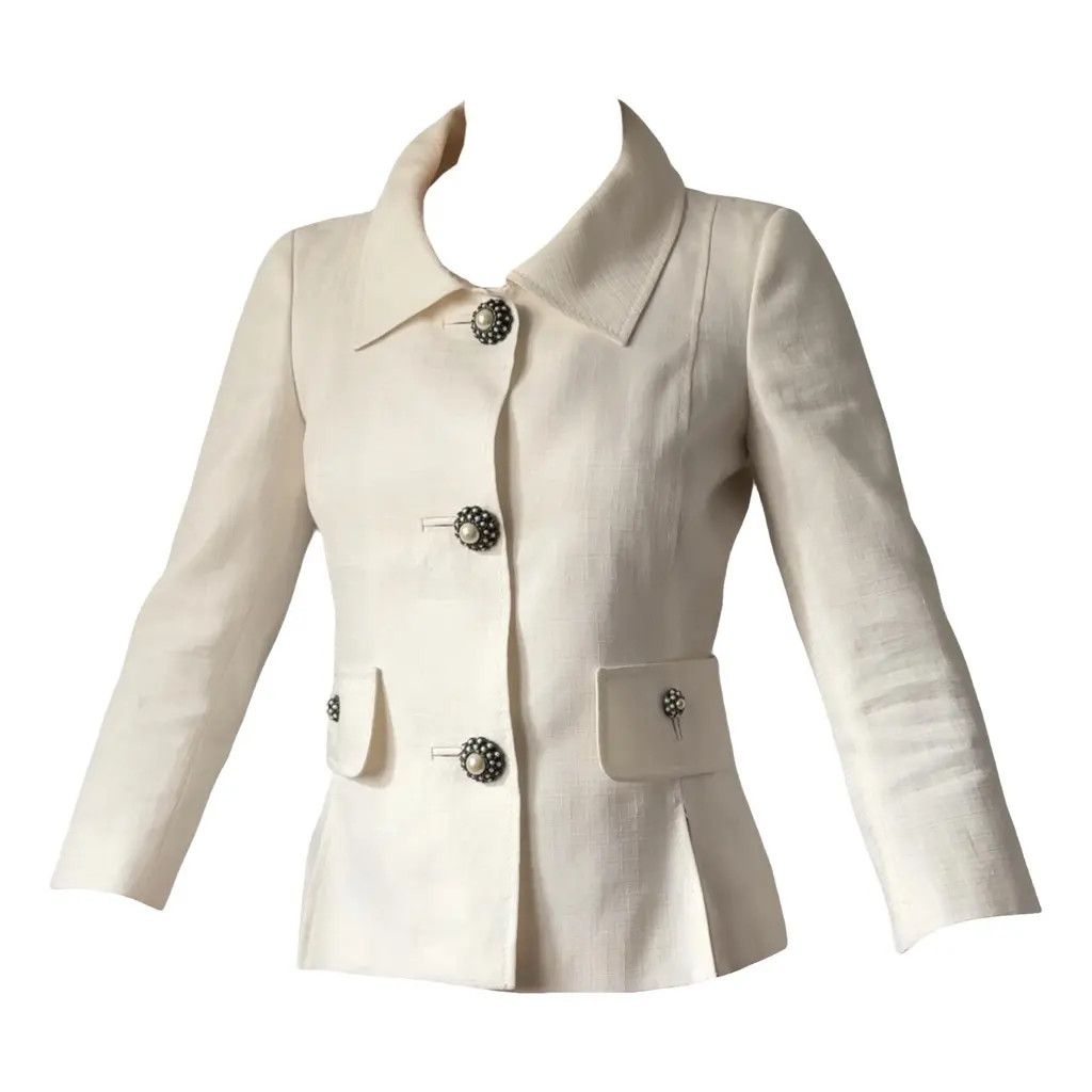 Dolce & Gabbana Dolce & Gabbana Vintage Cream Elegant Fitted Blazer EU 40 Size S / US 4 / IT 40 - 2 Thumbnail