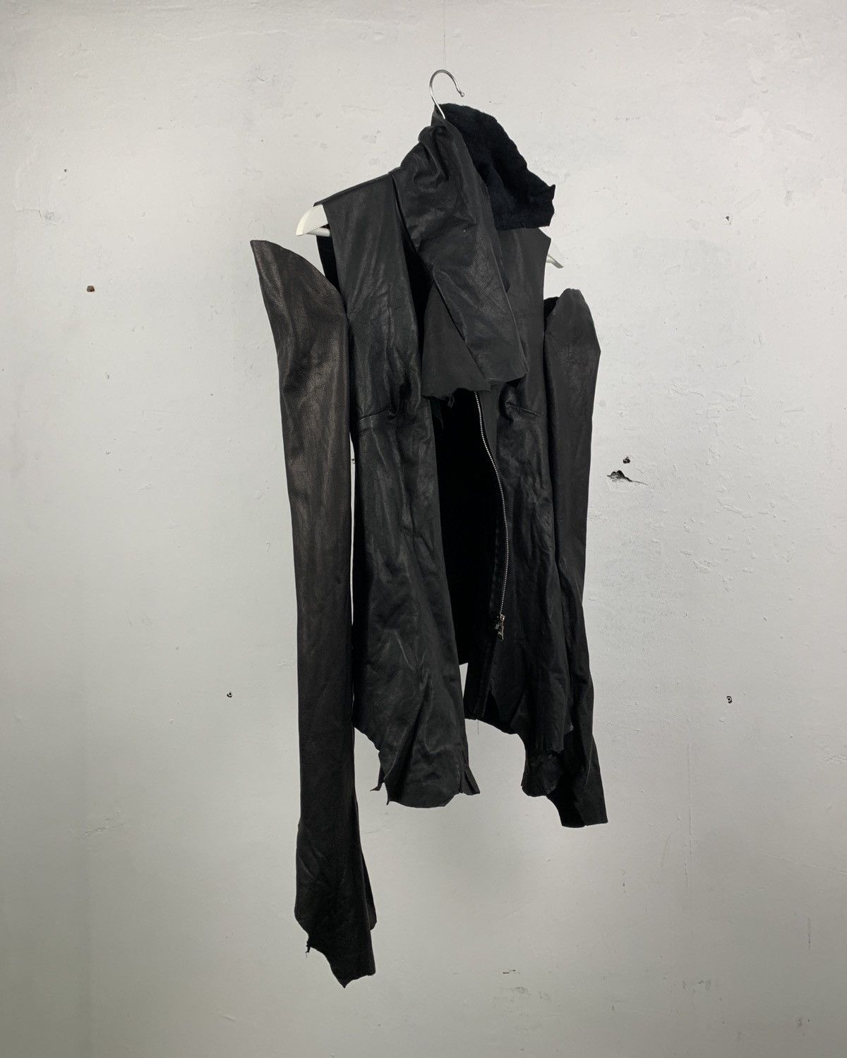 image of Avant Garde x Genuine Leather Alexei Kotenkov Seraphim Leather Jacket in Black, Women's (Size Mediu