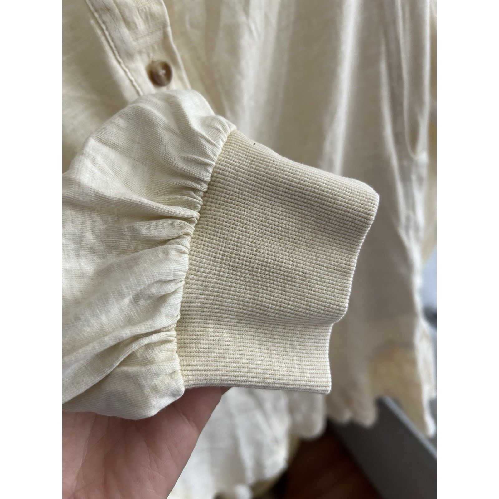 Anthropologie Anthropologie Talulah Shirt Beige Lagenlook Oversized Boho L Size L / US 10 / IT 46 - 4 Thumbnail