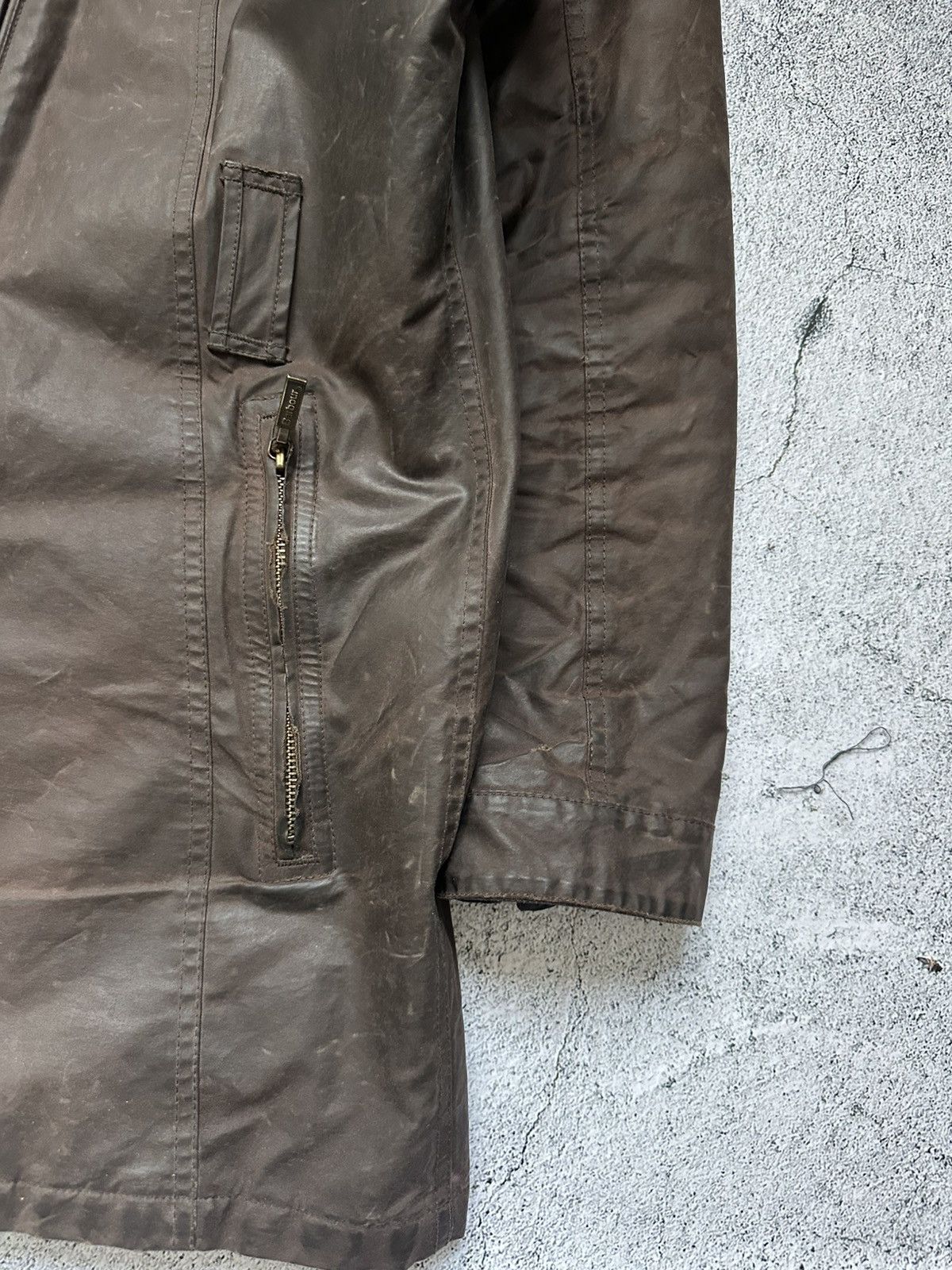 Barbour Vintage Wax Barbour Zip Jacket Distressed Fit Brown Size L / US 10 / IT 46 - 8 Thumbnail