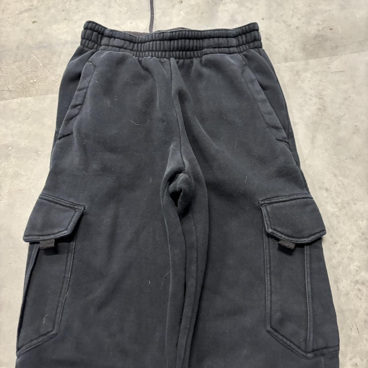 Japanese Brand × Vintage Crazy Vintage Y2K/2000s Black Streetwear Skater Essential Cargo Sweatpants! Size US 32 / EU 48 - 4 Thumbnail