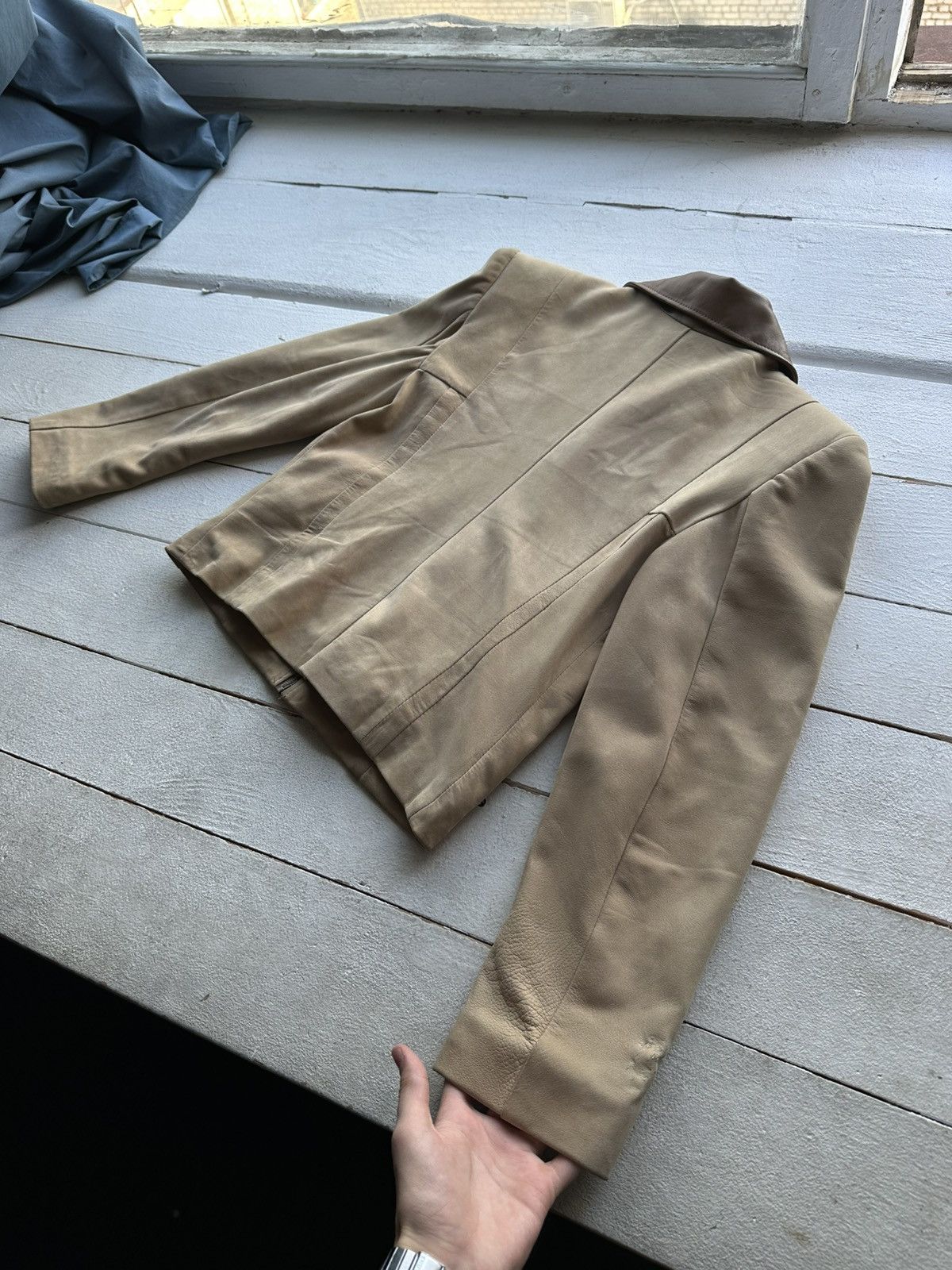 Other 🚨Y2K RICK OWENS TYPE DIRTY SLIM FIT ZIP LEATHER JACKET Size S / US 4 / IT 40 - 11 Thumbnail