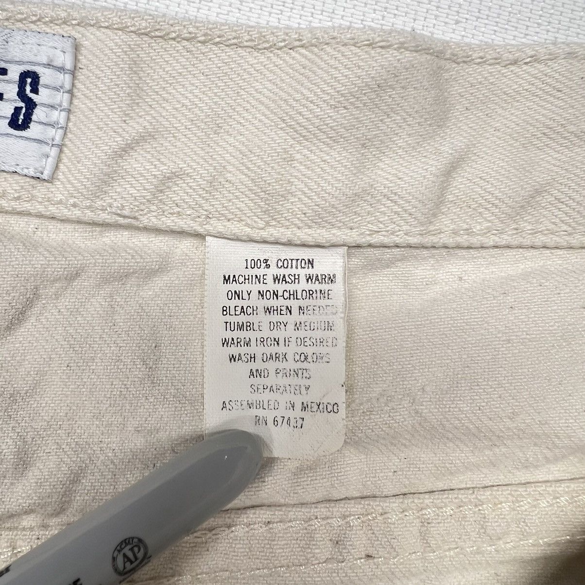 Vintage VTG Bluenotes Jeans Straight Beige Tan Pants Denim Workwear Size US 34 / EU 50 - 8 Thumbnail