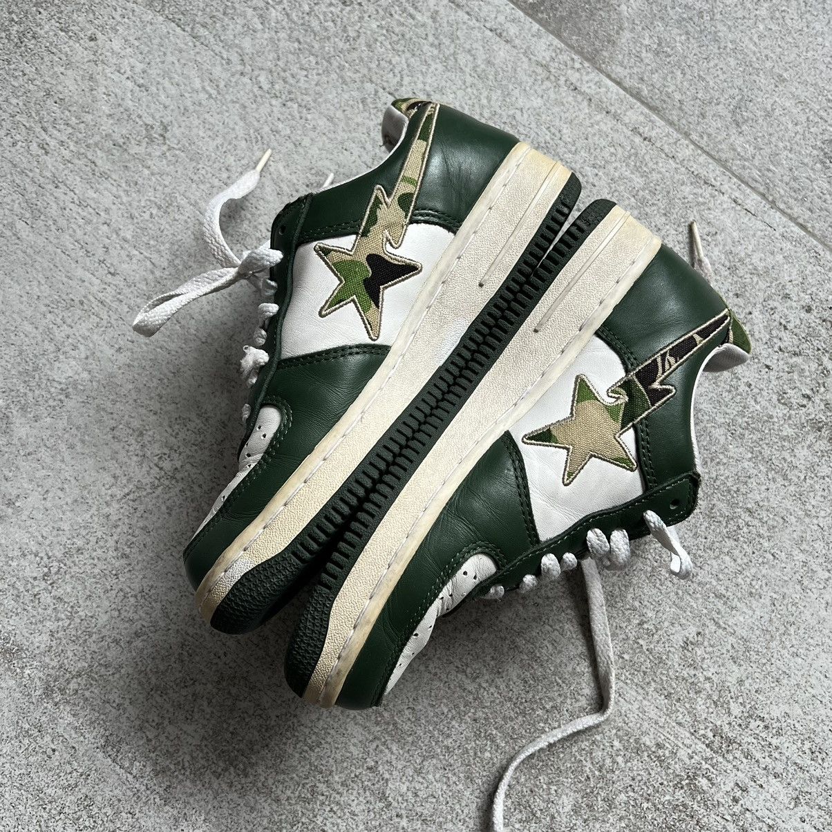 Bape A Bathing Ape BAPE 1st Camo Green Leather Bapesta Size US 5.5 / EU 38 - 7 Thumbnail