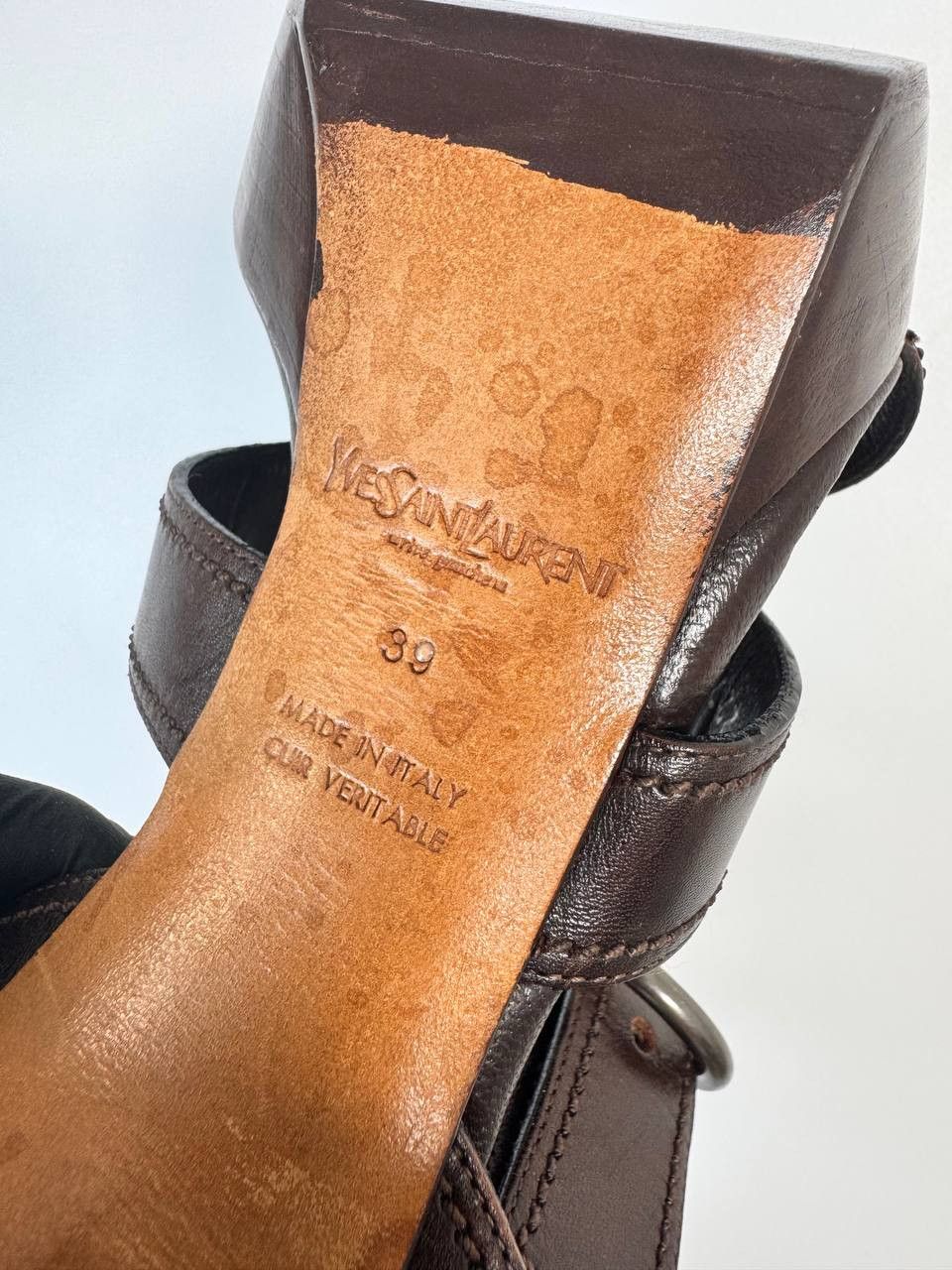 Yves Saint Laurent Sandales Escarpins Cuir Marron Yves Saint Laurent Sz 39 Size US 8.5 / IT 38.5 - 5 Thumbnail