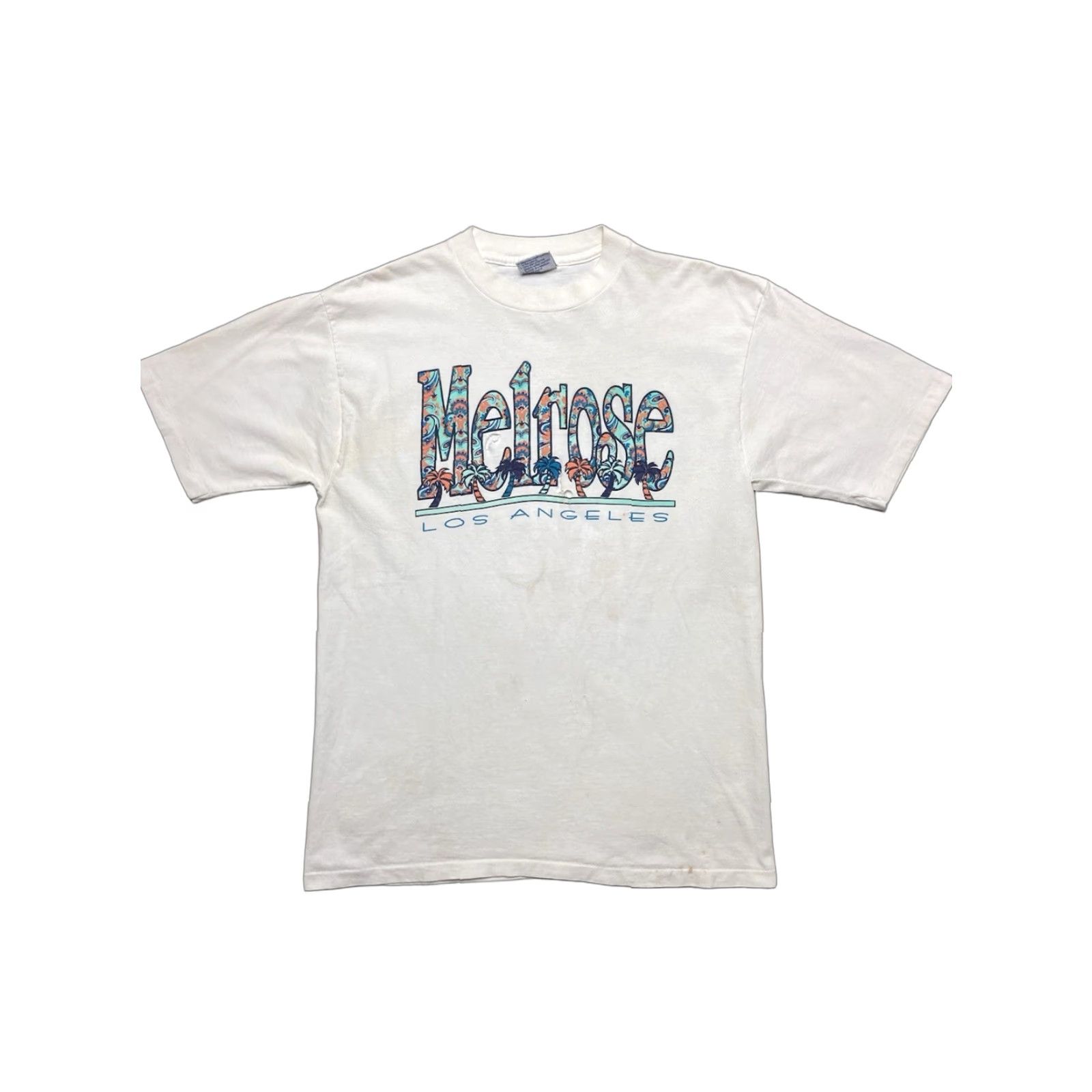 Vintage VINTAGE 90s t shirt Melrose California Los Angeles paisley distressed large Shirt Mens L White Paisley California 90s T-Shirt All Sport Angel Size US L / EU 52-54 / 3 - 1 Thumbnail
