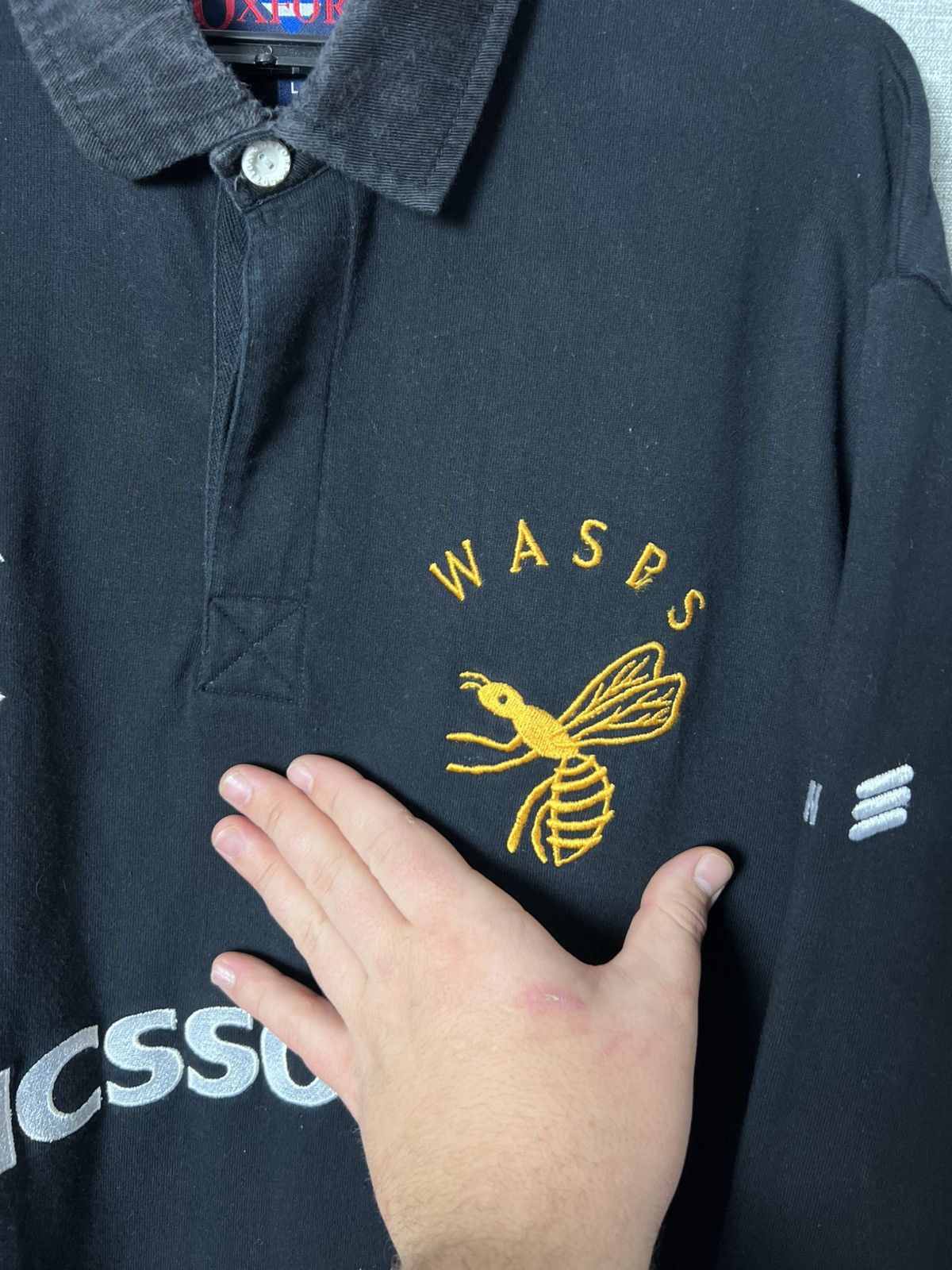 Cotton Traders Vintage 1998 Cotton Oxford WASPS Long Sleeve Rugby Jersey Size US L / EU 52-54 / 3 - 7 Thumbnail