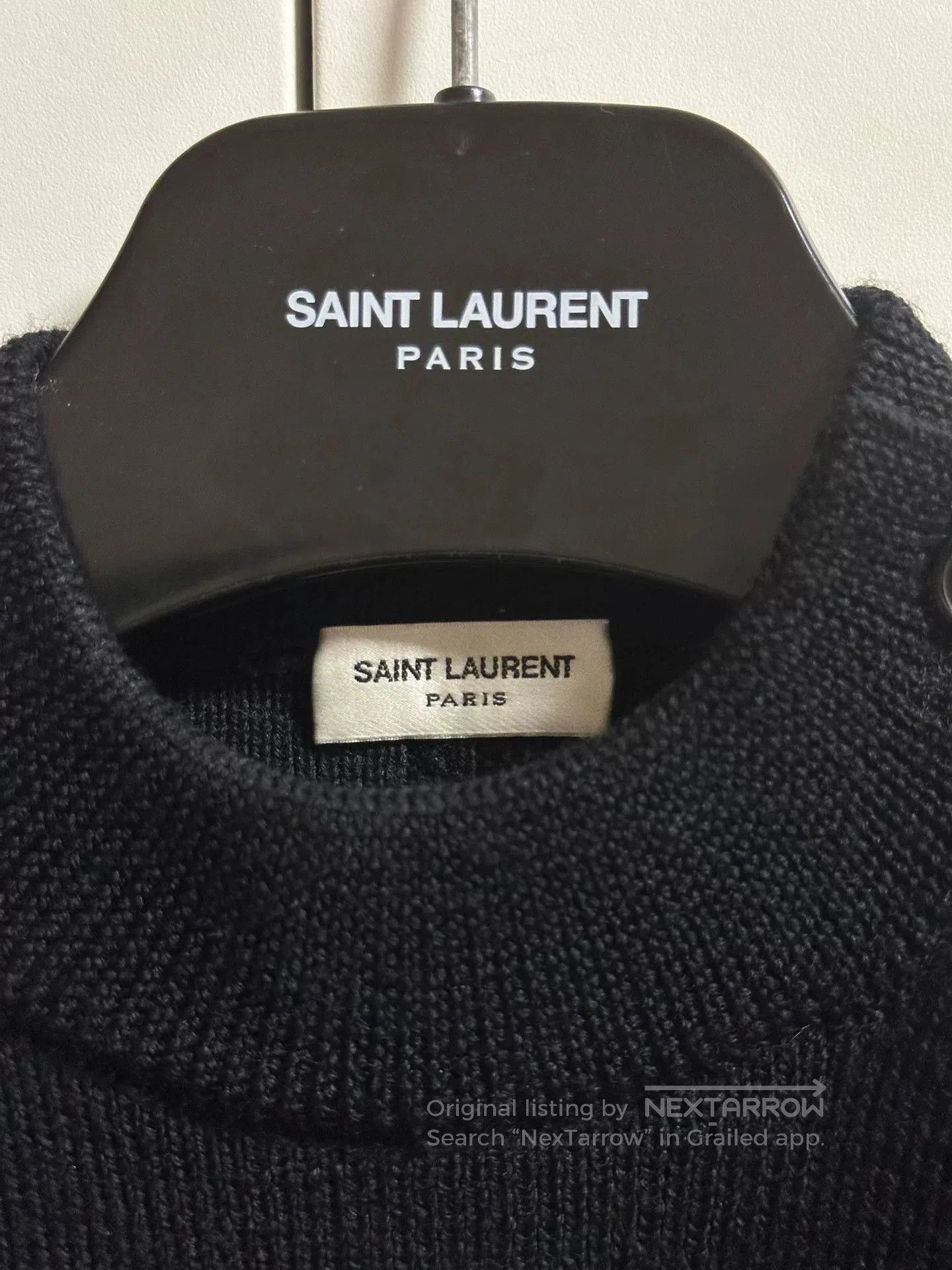 Saint Laurent Paris black striped shoulder button knit sweater. Size US S / EU 44-46 / 1 - 5 Thumbnail