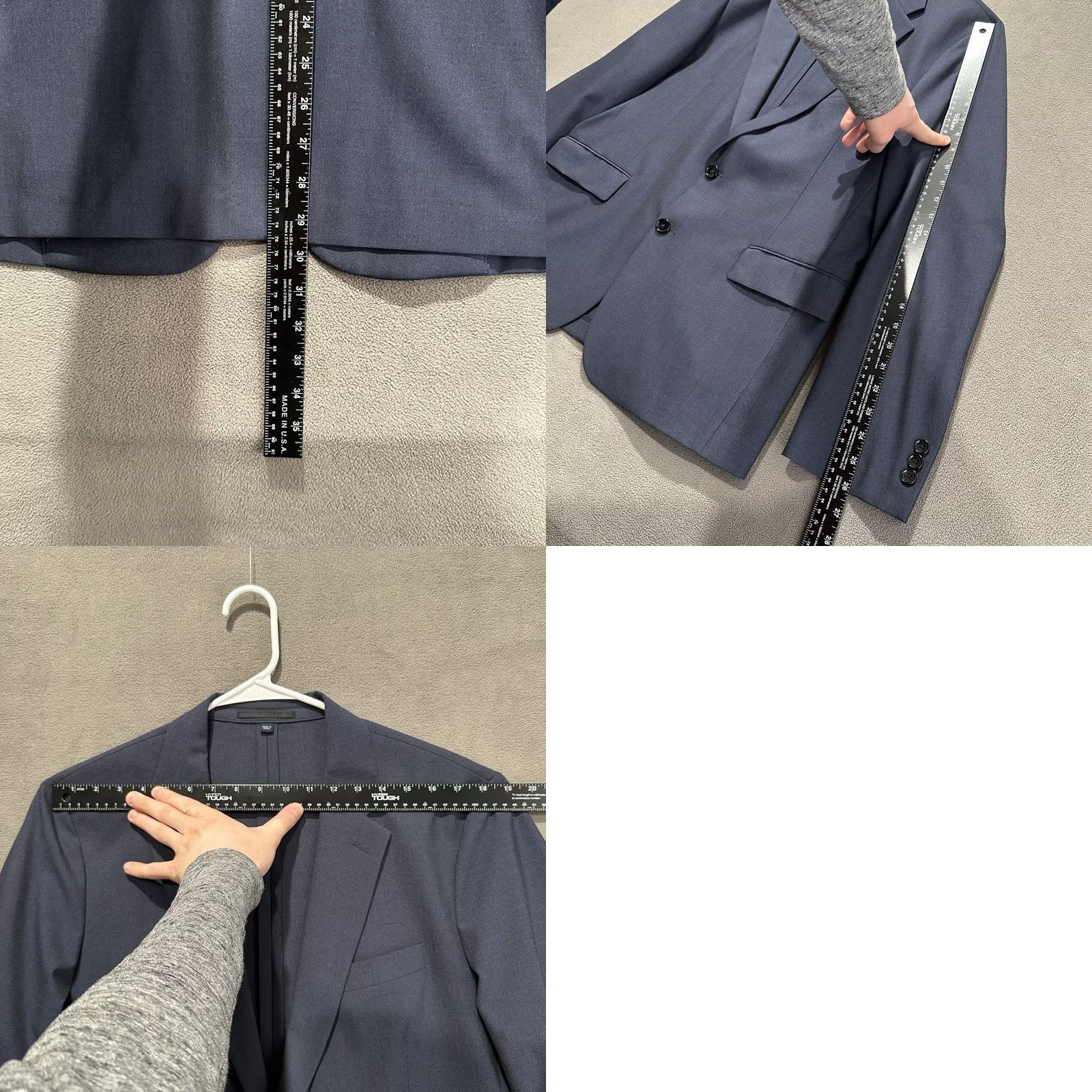 J.Crew J.CREW Thompson Navy Blue Blazer Shirt Jacket 44R Regular Fit Notch Lapel Single-Breasted Two-Button Adult Men Navy Blue Vintage: No Size 44R - 9 Thumbnail