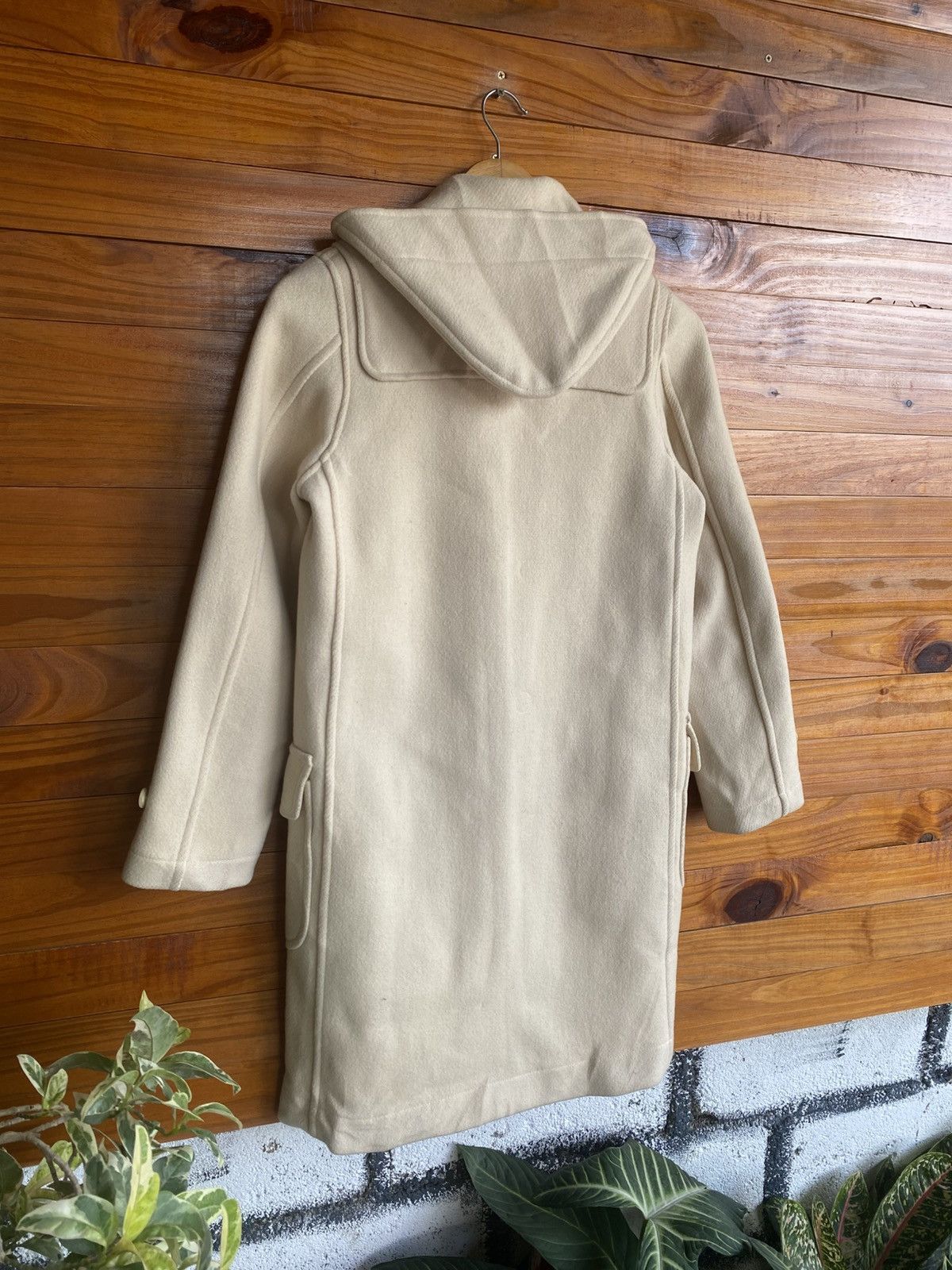DRESSTERIOR Vintage DRESSTERIOR Cream Duffle Coat Hooded Wool Blend Size XS / US 0-2 / IT 36-38 - 11 Thumbnail