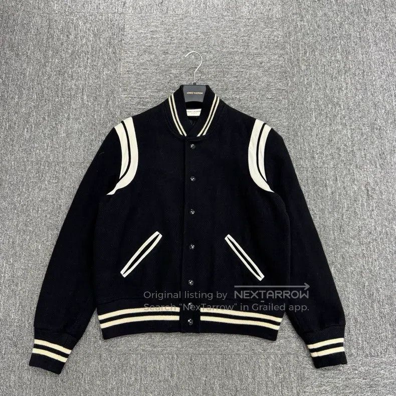Saint Laurent Paris Saint Laurent Paris Wool and Leather Baseball Jacket Size US M / EU 48-50 / 2 - 1 Thumbnail
