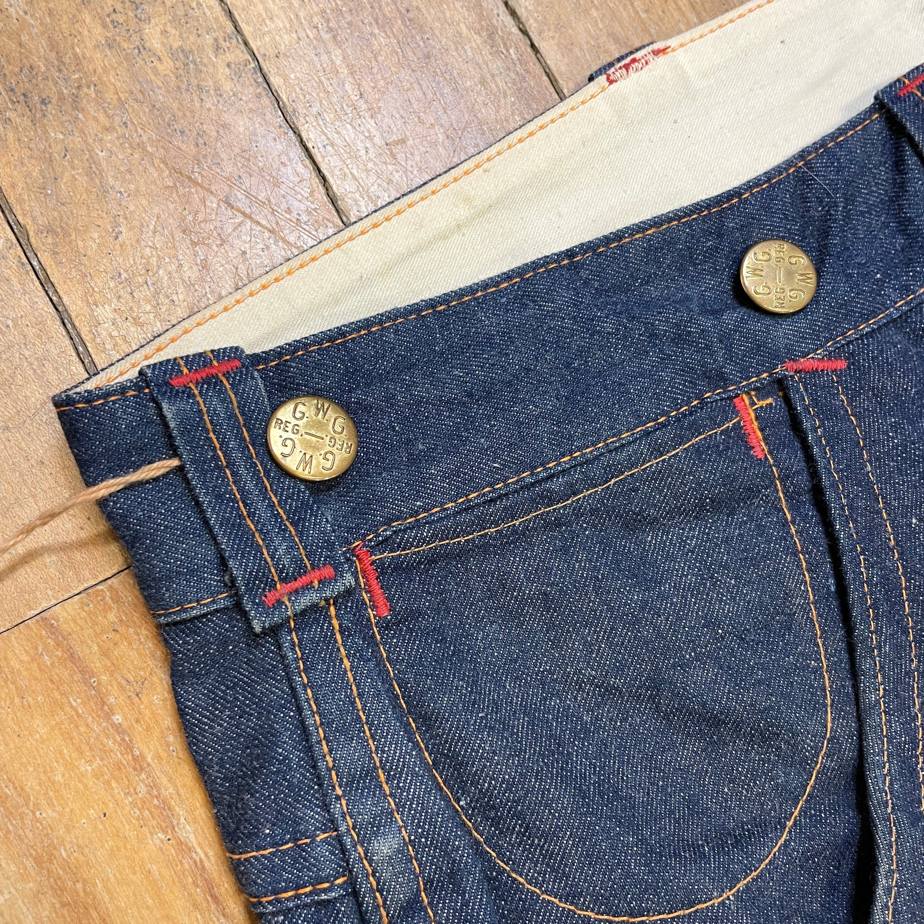Other 1950s GWG "Red Strap" Snobak Denim Union Made In Canada Vintage Worker Jeans Size 47" Size US 32 / EU 48 - 7 Thumbnail
