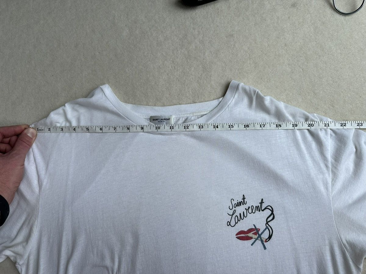 Saint Laurent Paris SS18 Saint Laurent white no smoking lips t shirt L Size US L / EU 52-54 / 3 - 6 Thumbnail