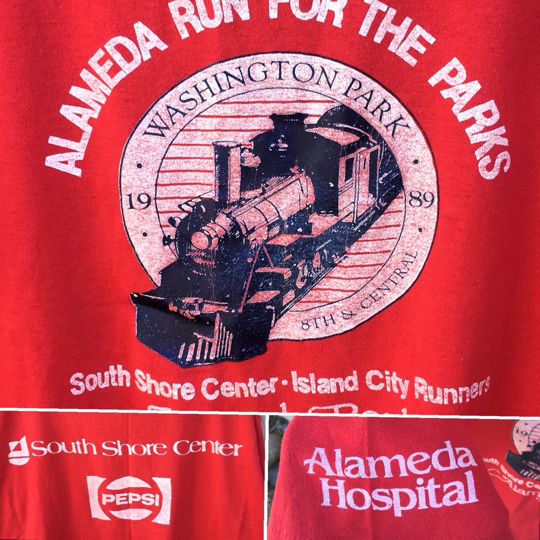 Russell Athletic VINTAGE Alameda Run For The Parks 1989 T-Shirt Pepsi Logo On Back XL Red Russell Athletic Mens Short Sleeve 80s 1980s Size US XL / EU 56 / 4 - 4 Thumbnail