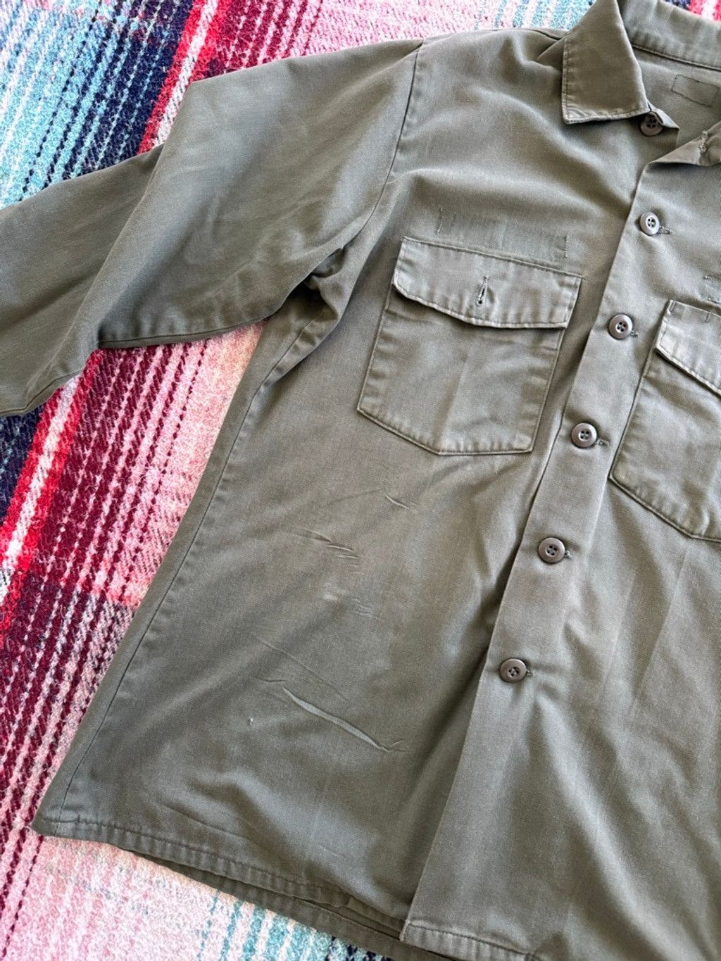 Vintage 80s OG 507 Distressed Fatigue Shirt L Size US L / EU 52-54 / 3 - 4 Thumbnail