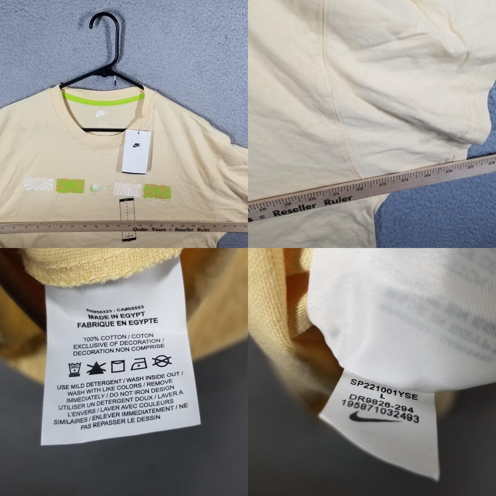 Nike Nike T-Shirt Mens Large Short Sleeve Graphic Print Summer Streetwear Pale Vanilla Size US L / EU 52-54 / 3 - 8 Thumbnail