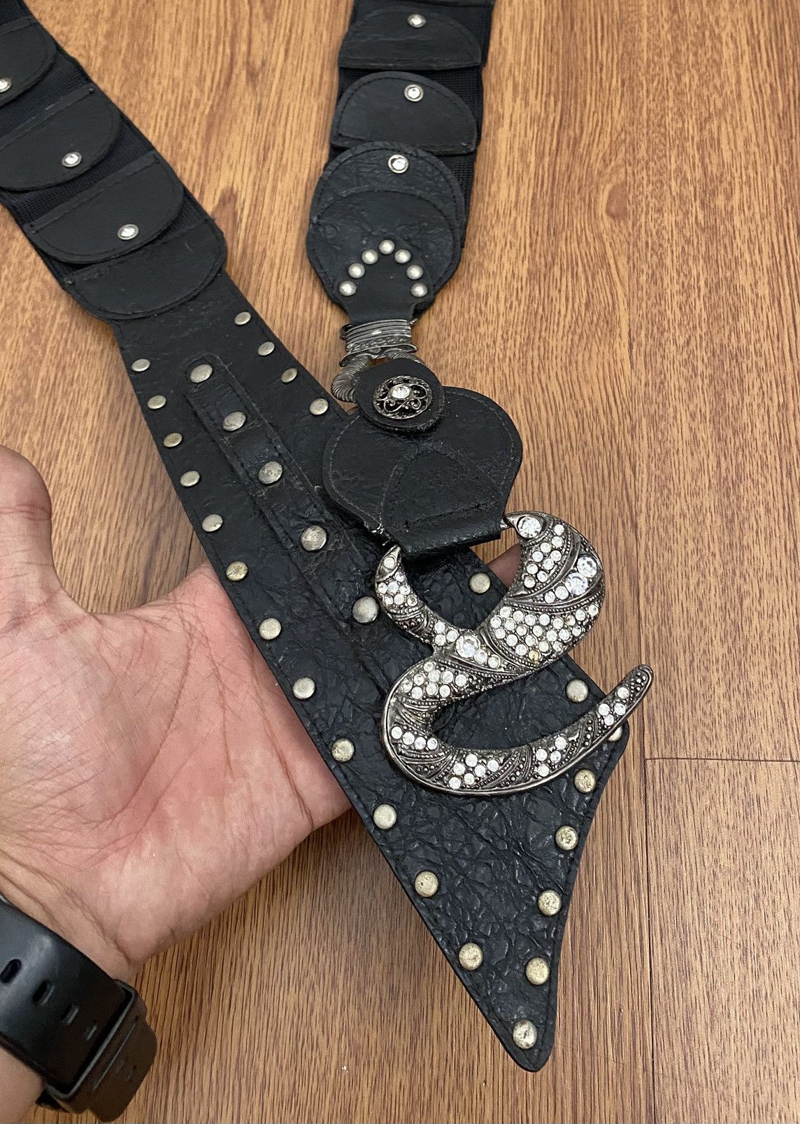 If Six Was Nine Wide studded stretch belt Size ONE SIZE - 6 Thumbnail